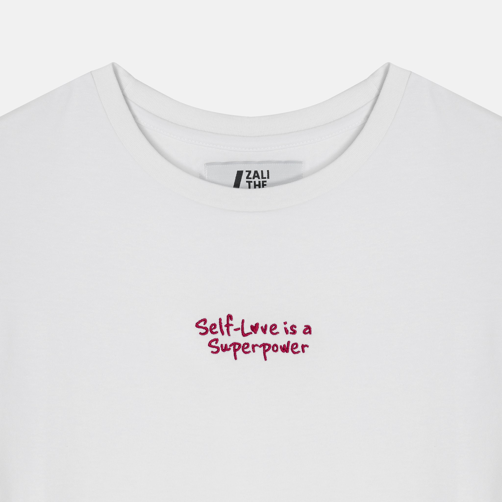 "love is a superpower" IN CHERRY T-SHIRT