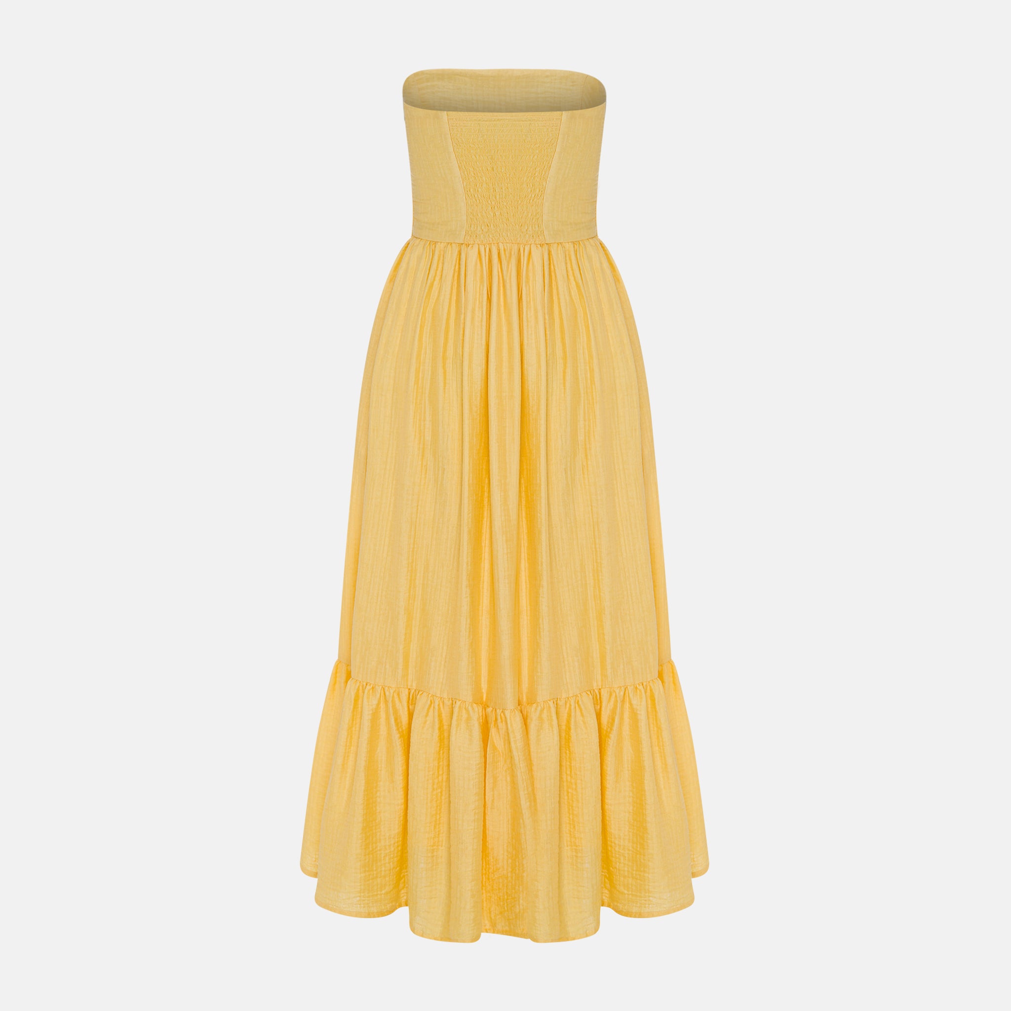 IXIR COTTON SATIN YELLOW DRESS