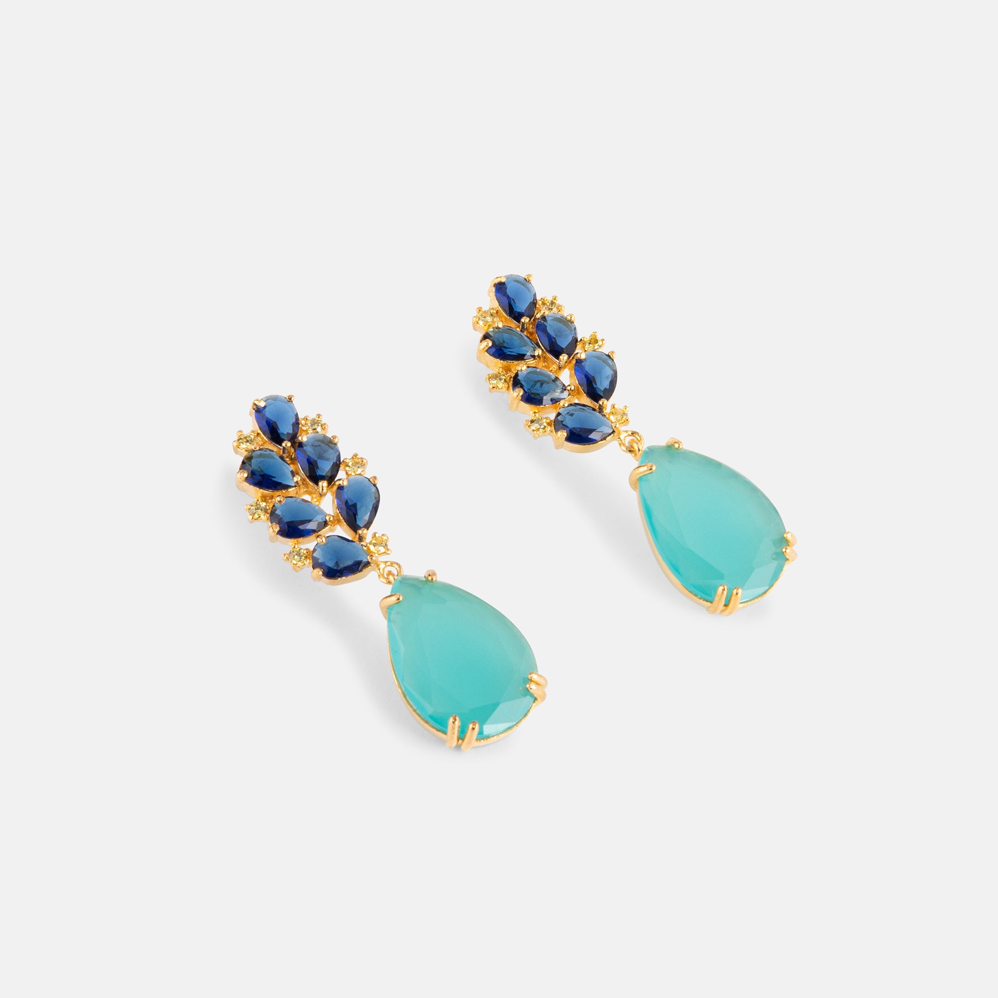 ATELIER NANOU CHRISTINA TURQUOISE LEAF EARRINGS