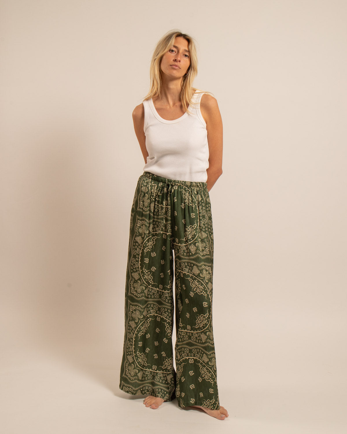 PHOENIX2 PANTS BANDANA PRINT KHAKI