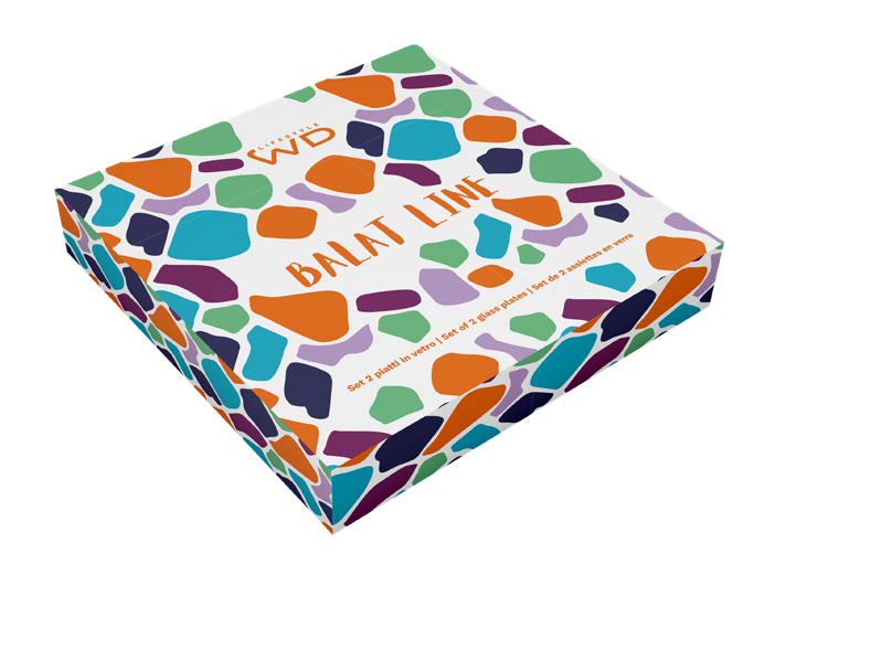 SET OF 2 GLASS PLATES BURGUNDY & NAVY COLOR