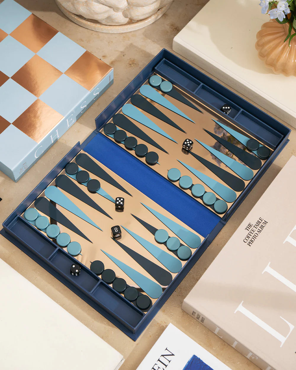 CLASSIC - ART OF BACKGAMMON MIRROR, DARK BLUE/COPPER