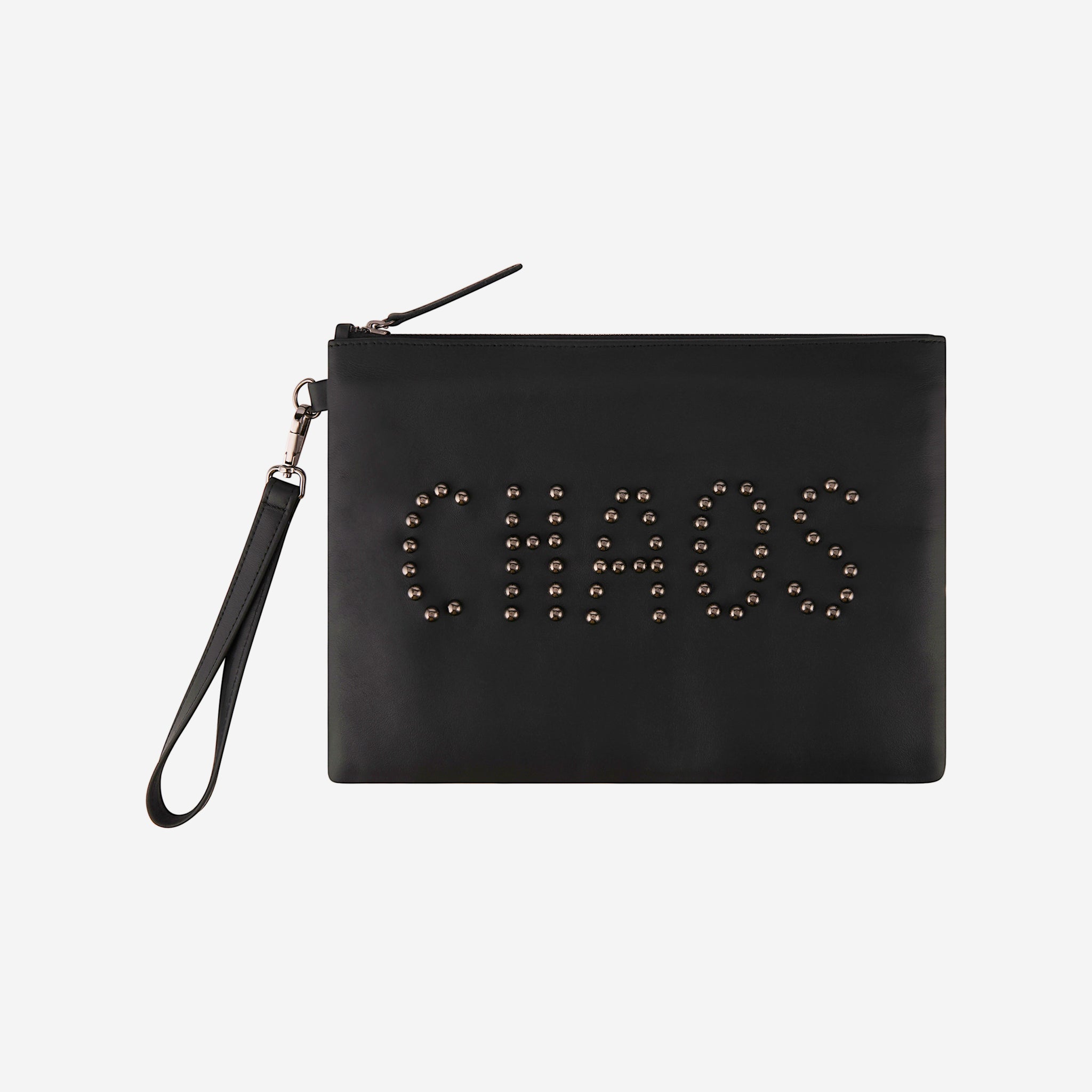 CHAOS LEATHER POUCH BLACK