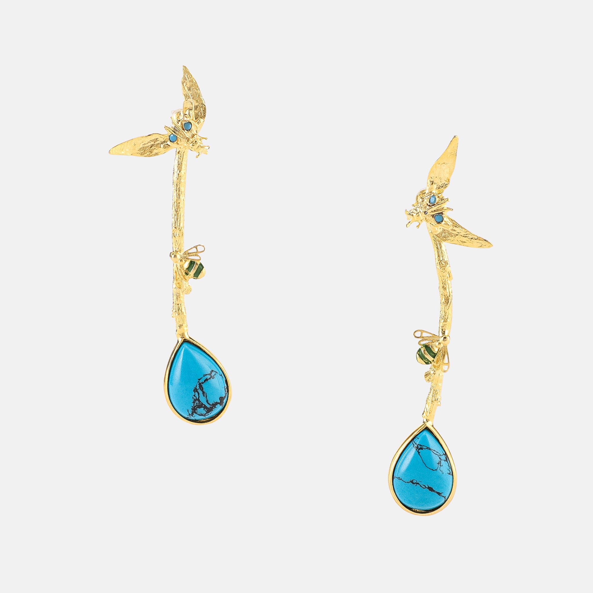 ATELIER NANOU TURQUOISE DROP EARRINGS