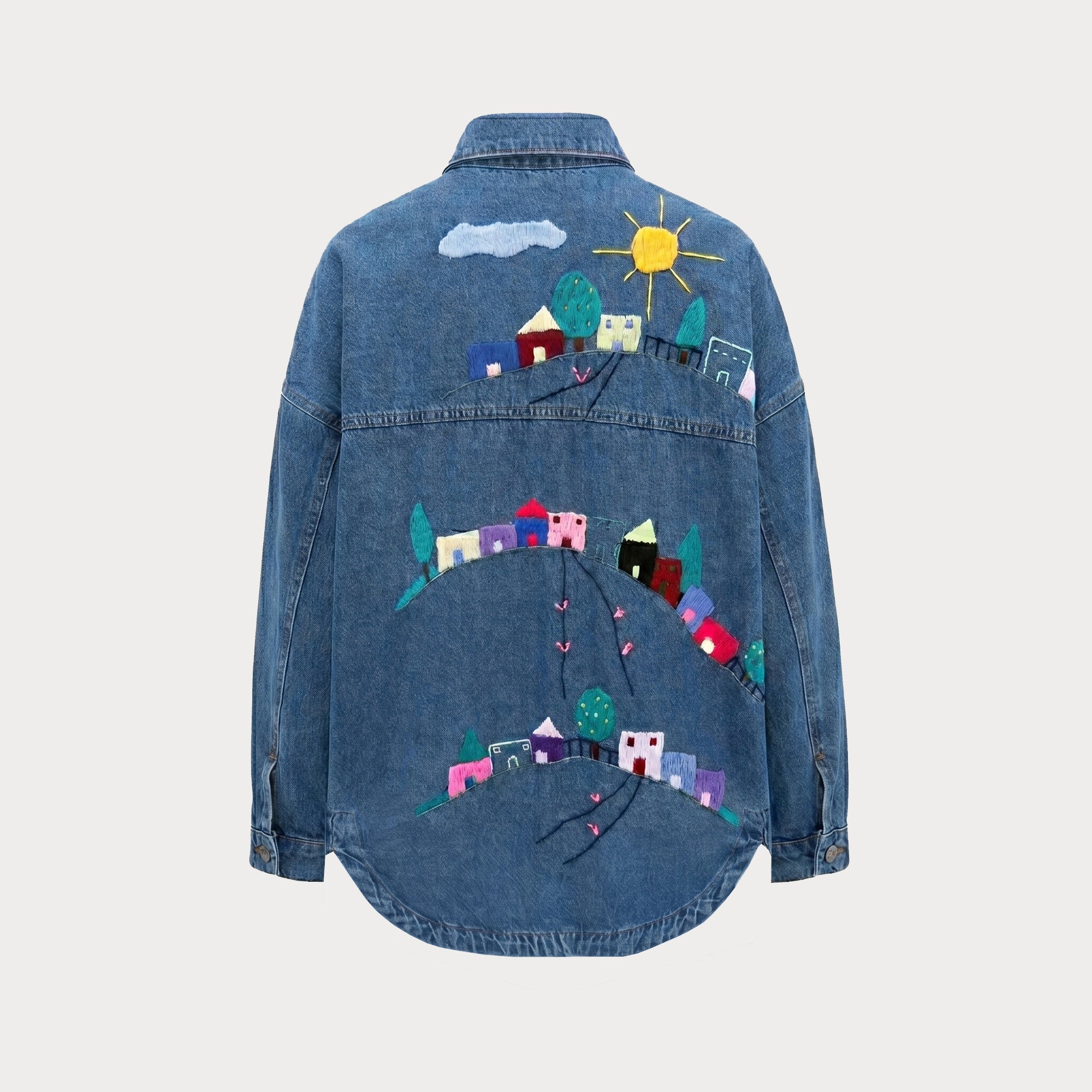 RAY2 DENIM EMBROIDERED OVERSHIRT