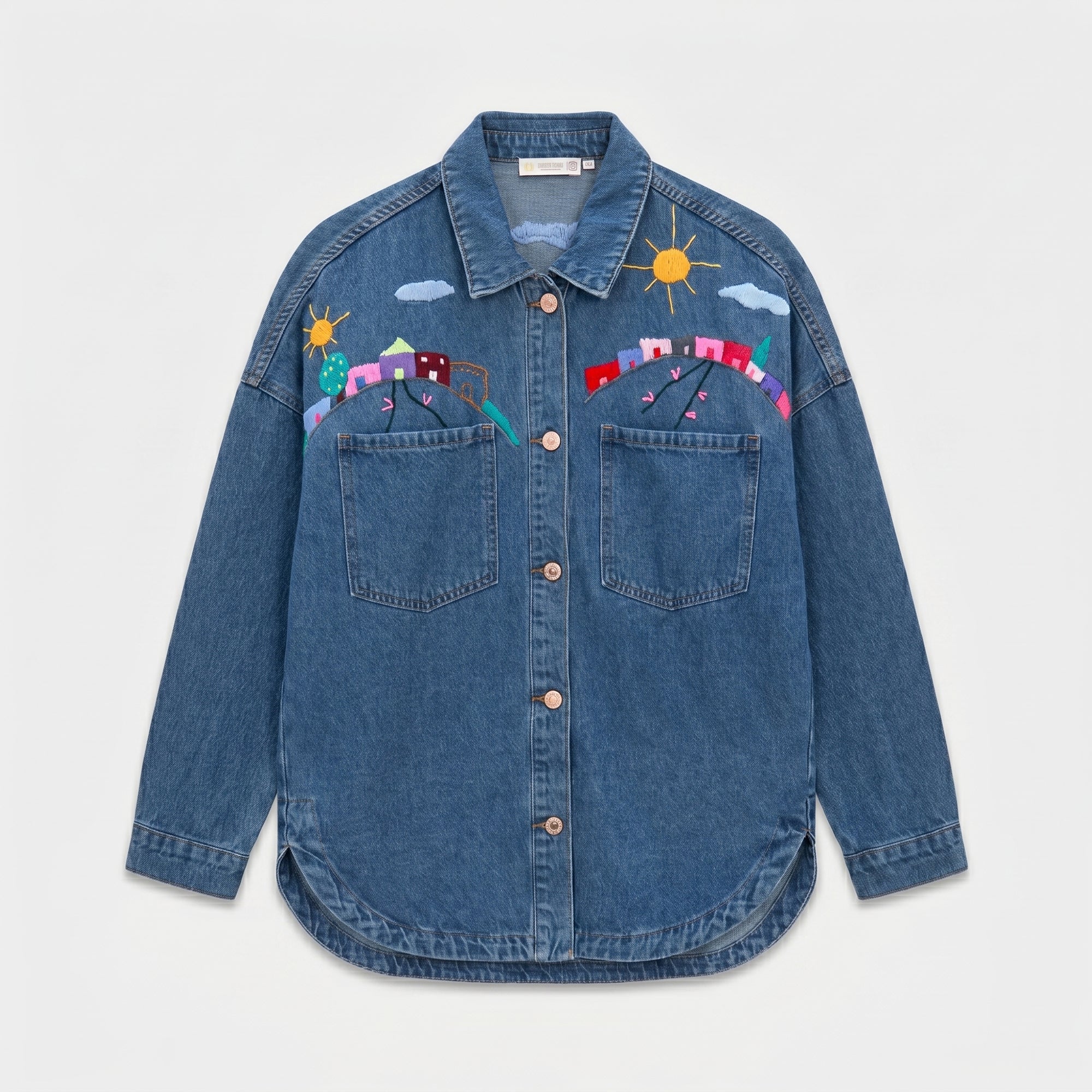 RAY2 DENIM EMBROIDERED OVERSHIRT