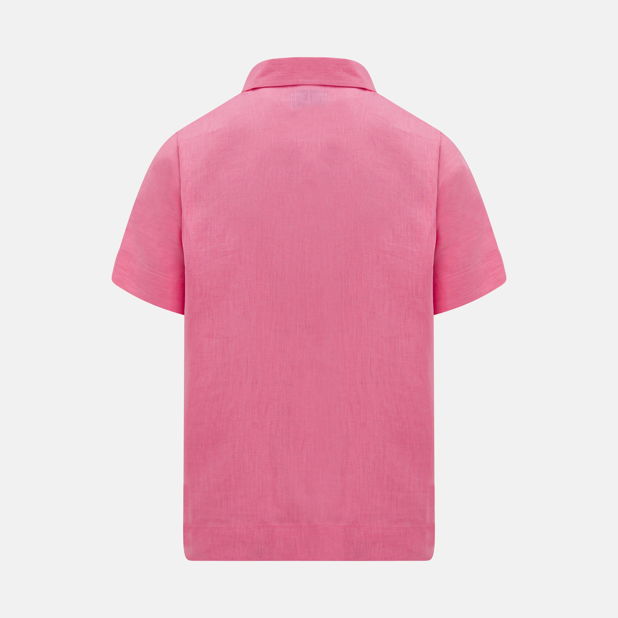 YAS SHORT SLEEVE LINEN SHIRT PINK