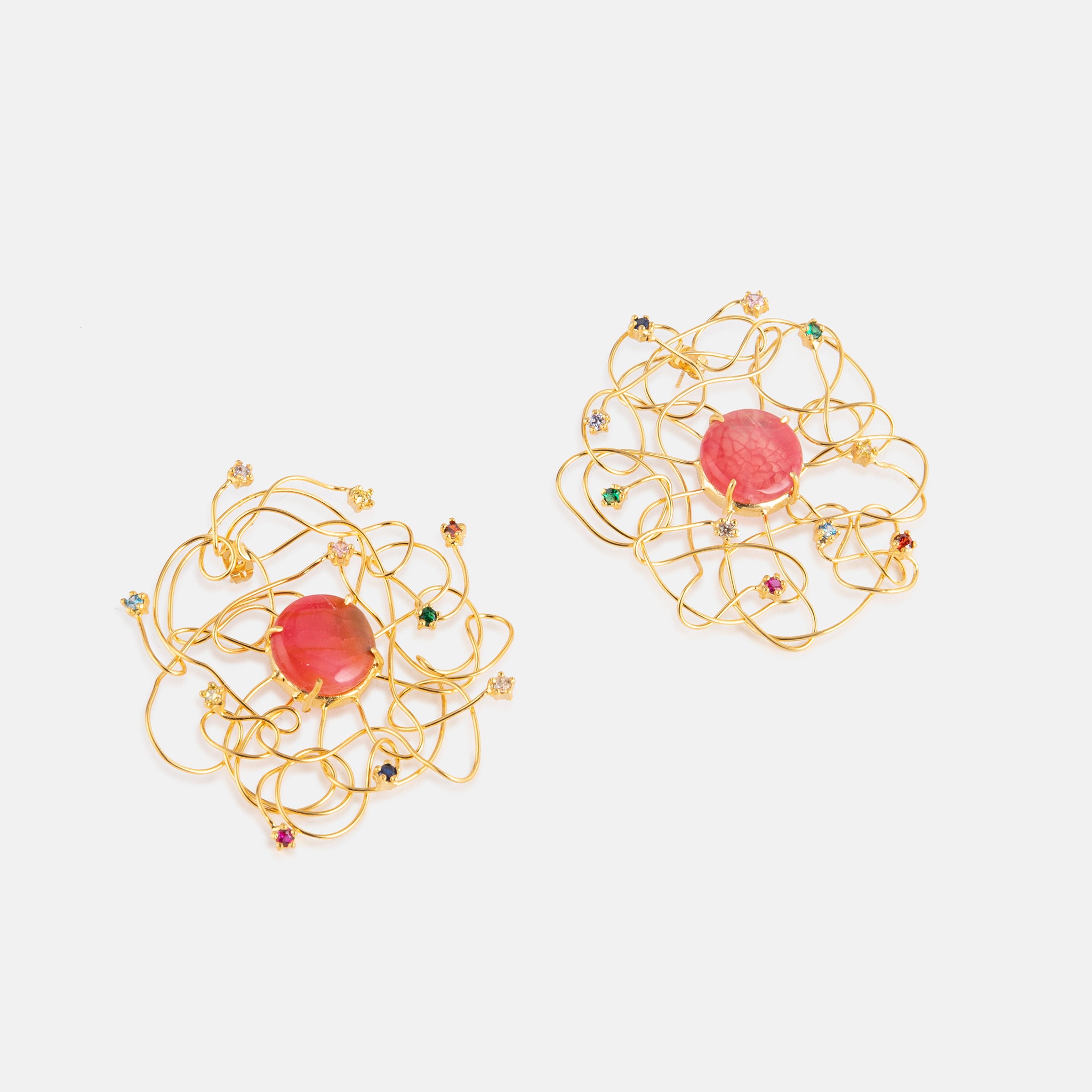 ATELIER NANOU FLOWER EARRINGS PINK