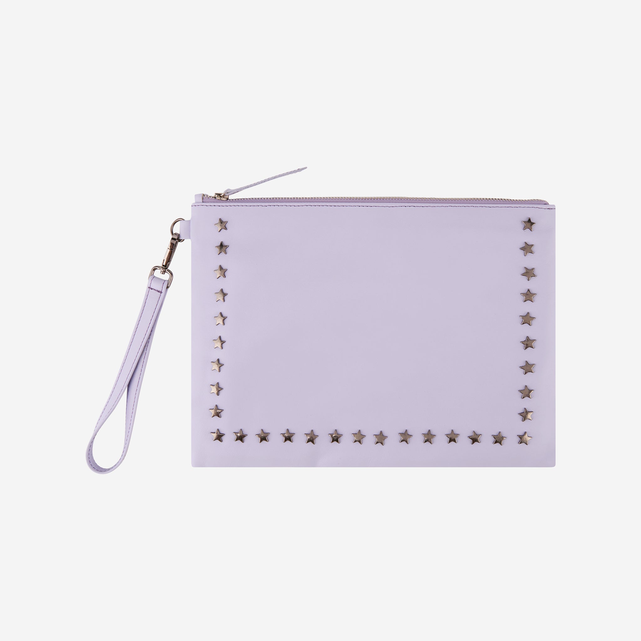 STAR LEATHER POUCH LILAC