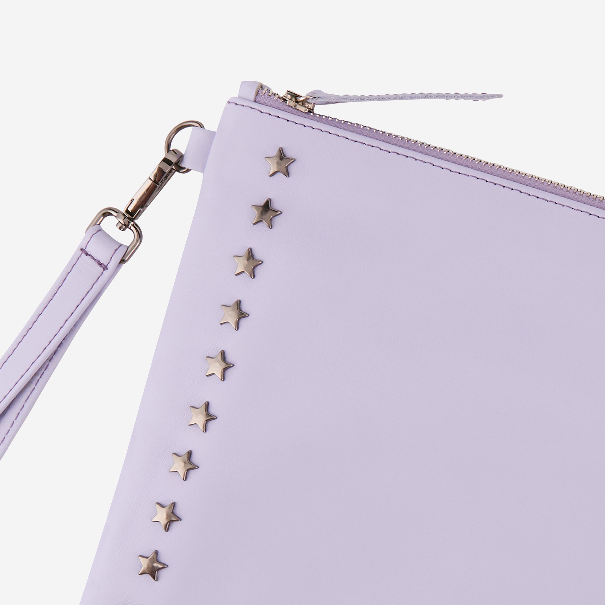 STAR LEATHER POUCH LILAC