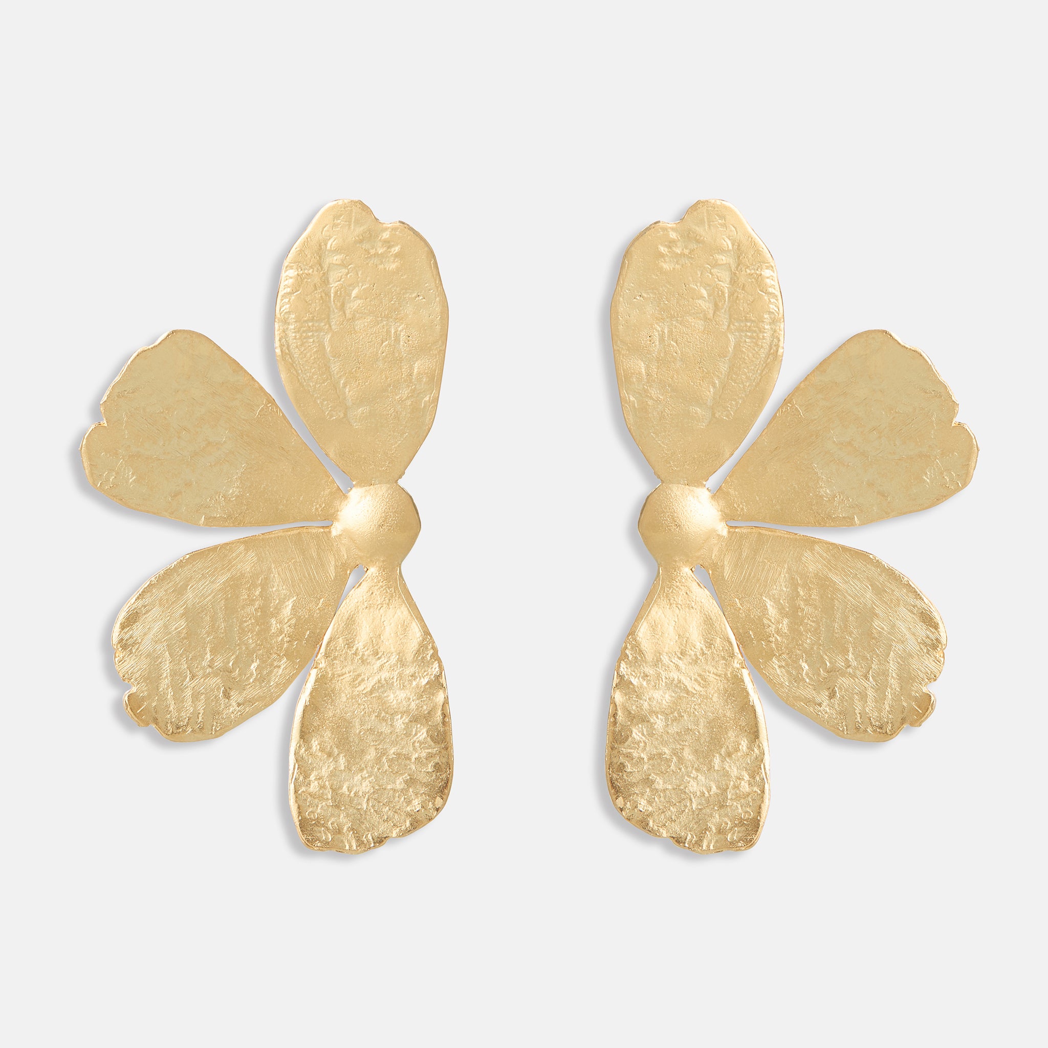 ATELIER NANOU GOLD SEMI FLOWER EARRINGS