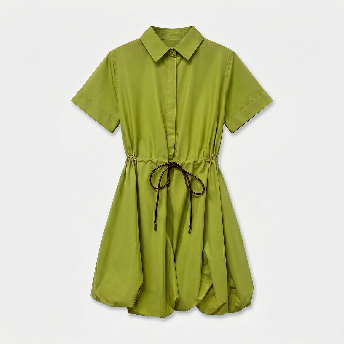 TINA COTTON BOUFFE SHIRT DRESS GREEN