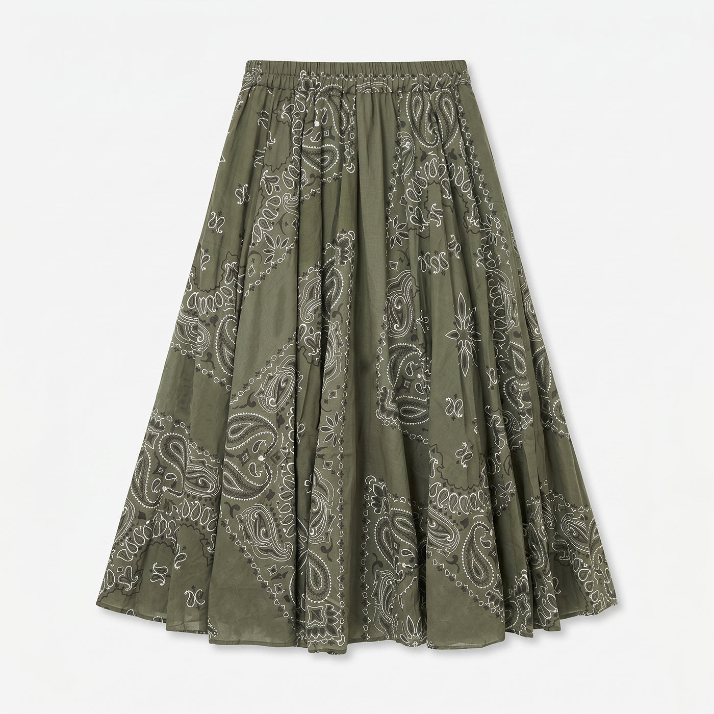 ISABELLA BANDANA PRINT COTTON SKIRT KHAKI