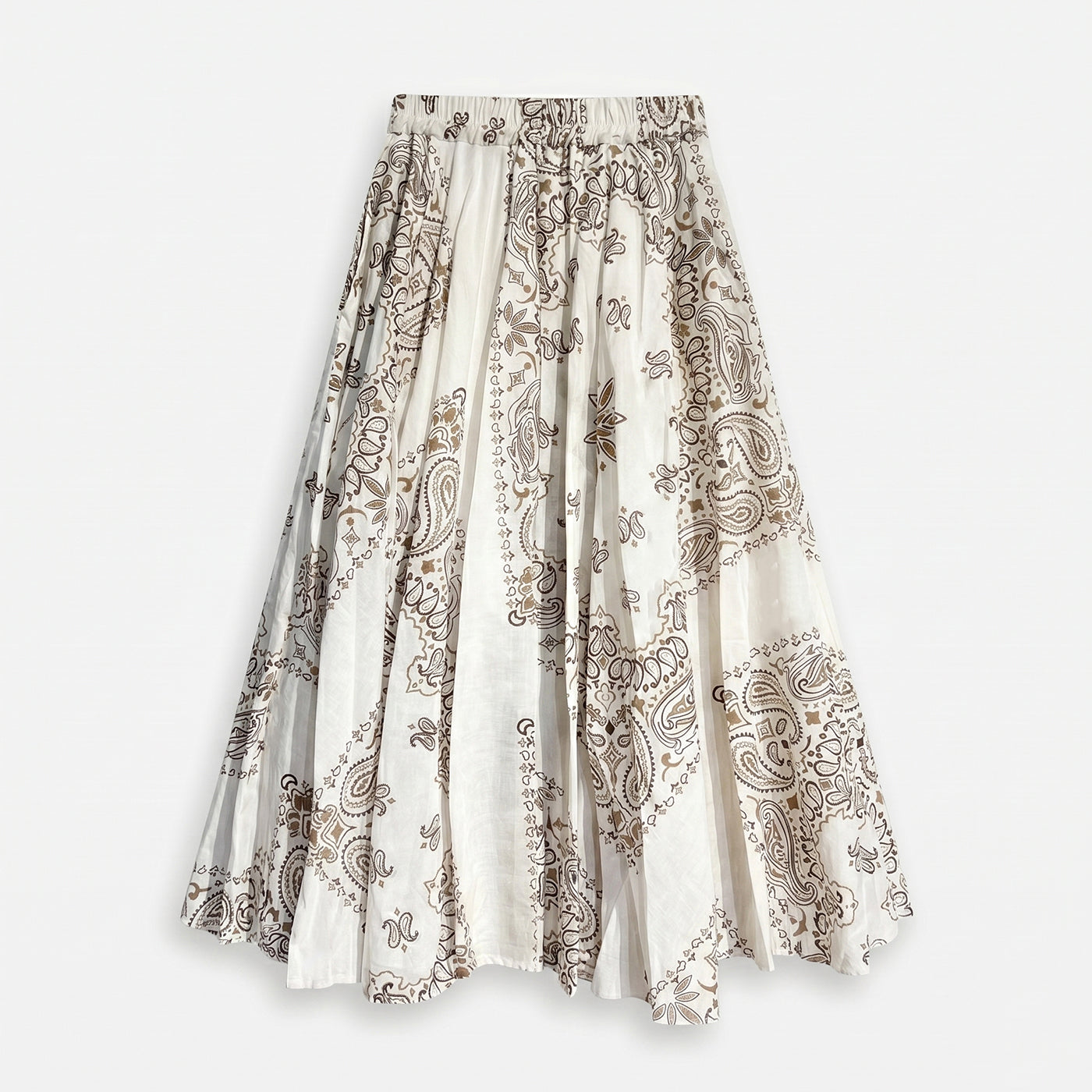 ISABELLA BANDANA PRINT COTTON SKIRT OFF-WHITE