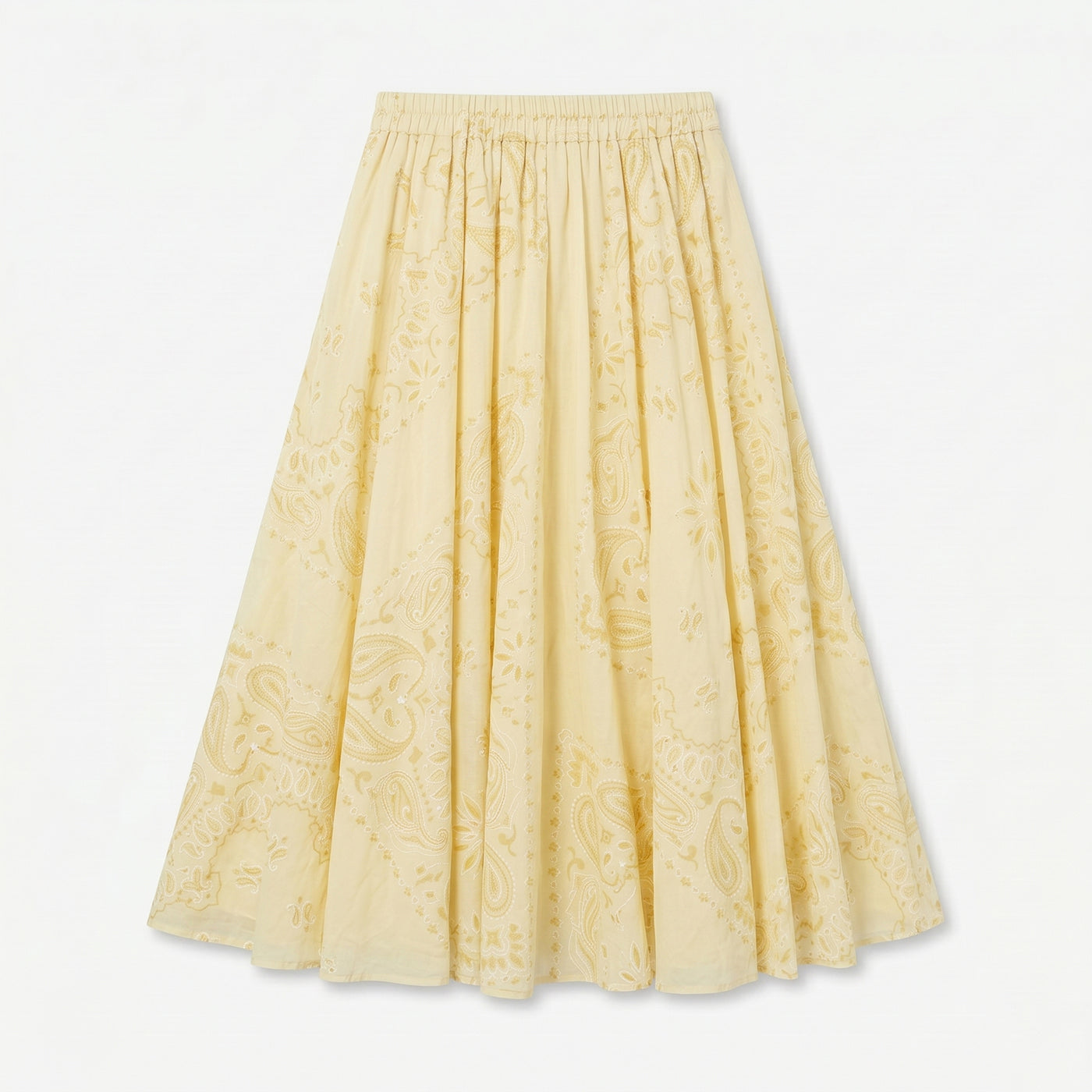 ISABELLA BANDANA PRINT COTTON SKIRT LIGHT YELLOW