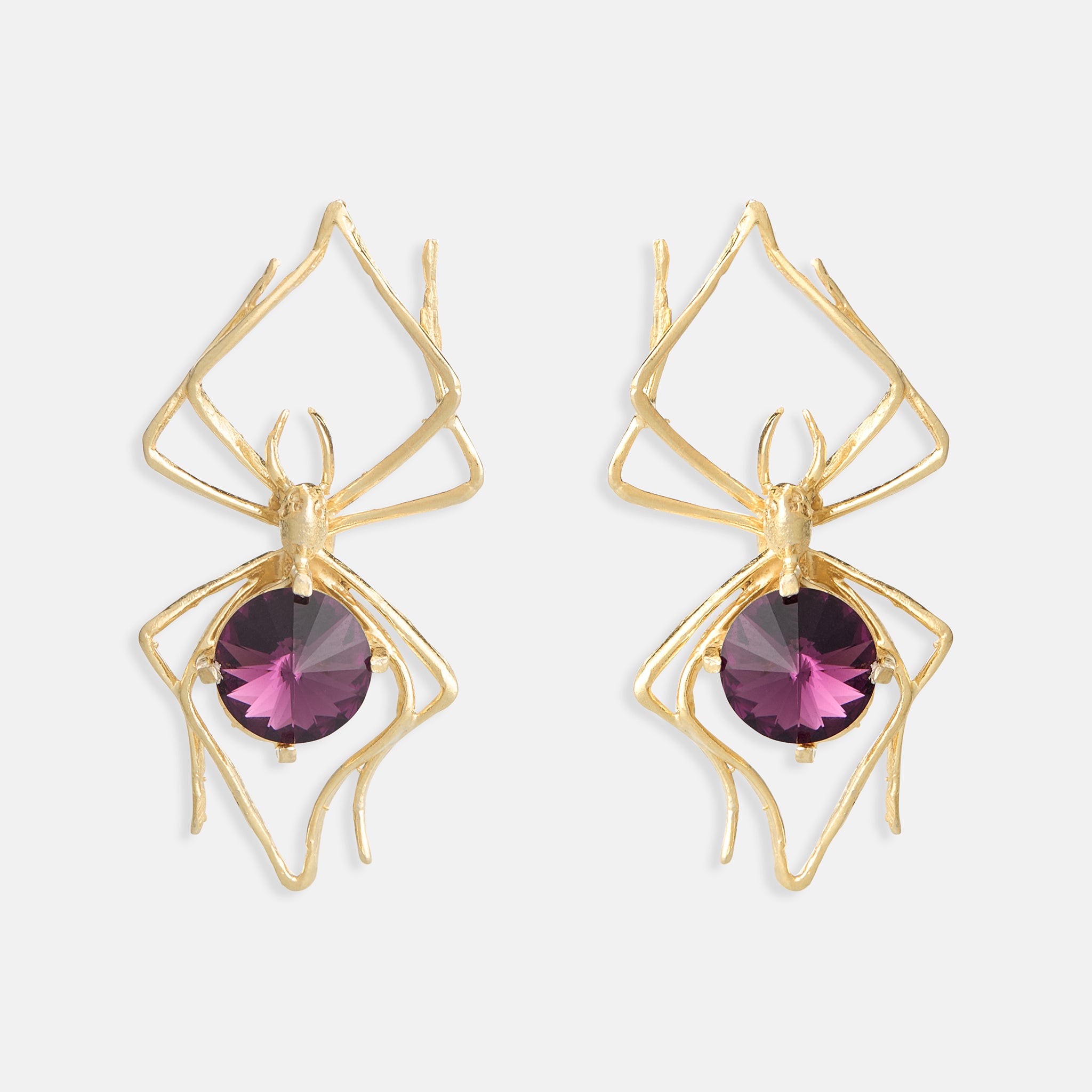 ATELIER NANOU SPIDER DEEP PURPLE EARRINGS
