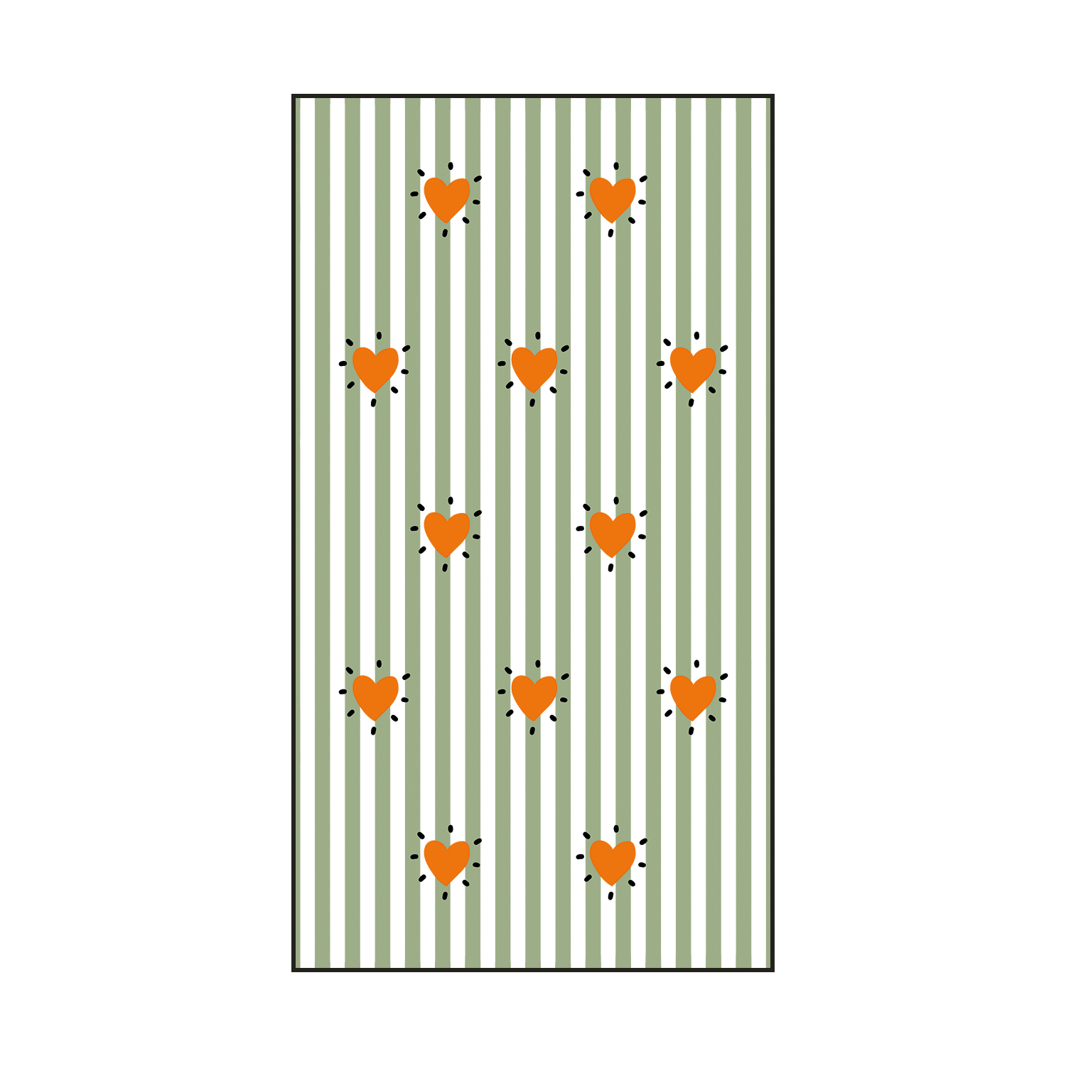 NAPKIN PAPER RECTANGLE STRIPE HEART