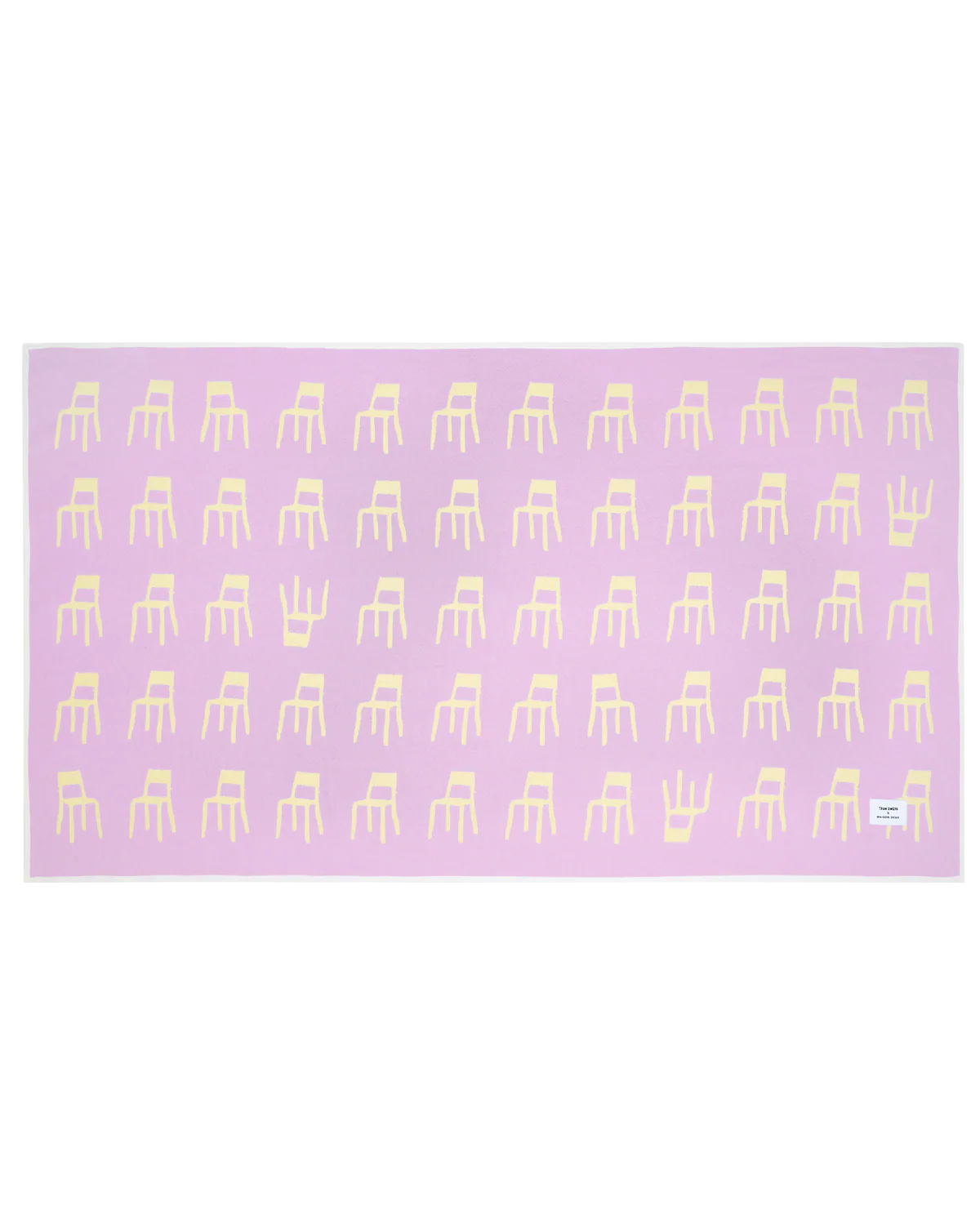 MAISON DEUX SPLITTED CHAIRS BLANKET LILAC BUTTER YELLOW COTTON