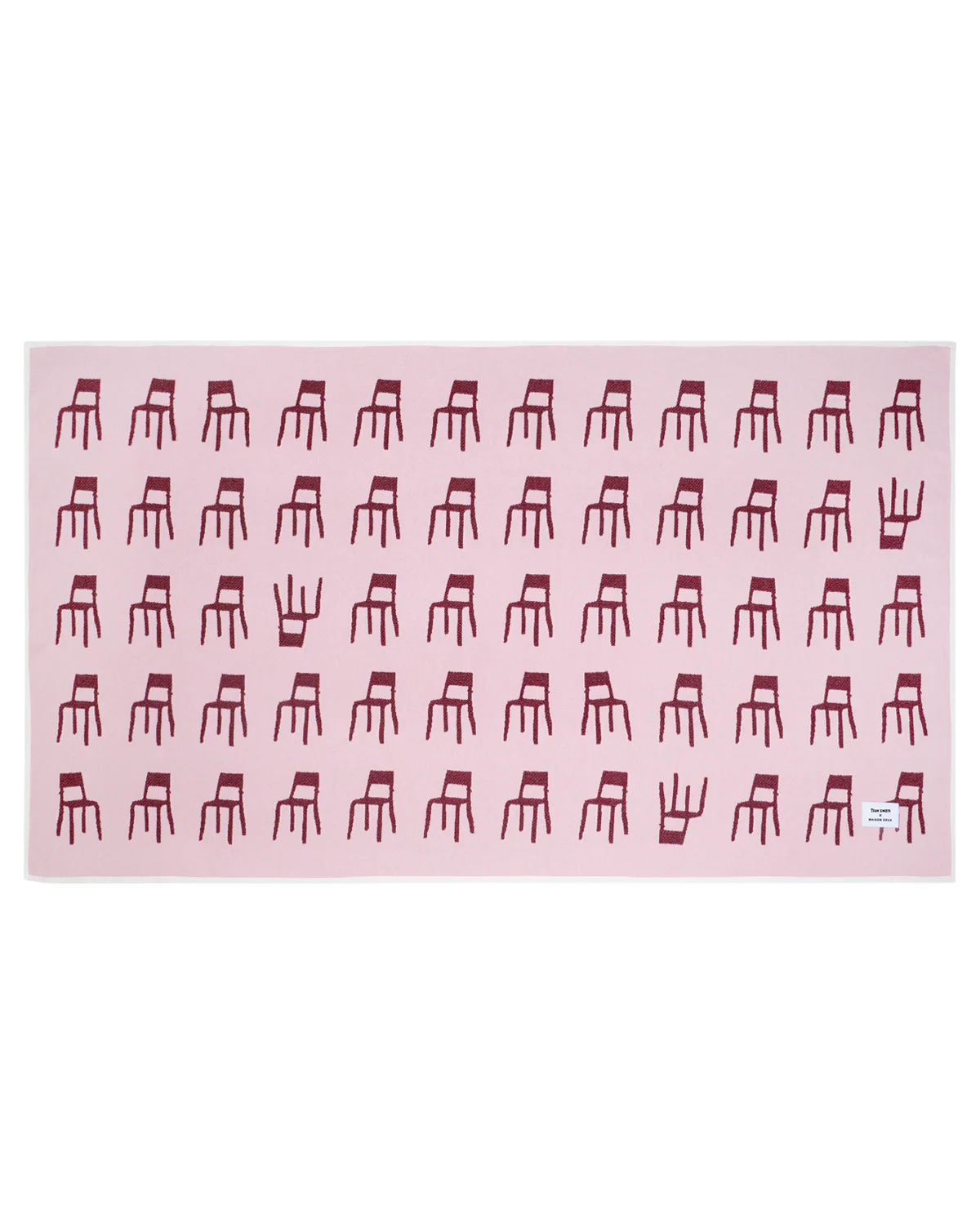 MAISON DEUX SPLITTED CHAIRS BLANKET PINK BORDO COTTON