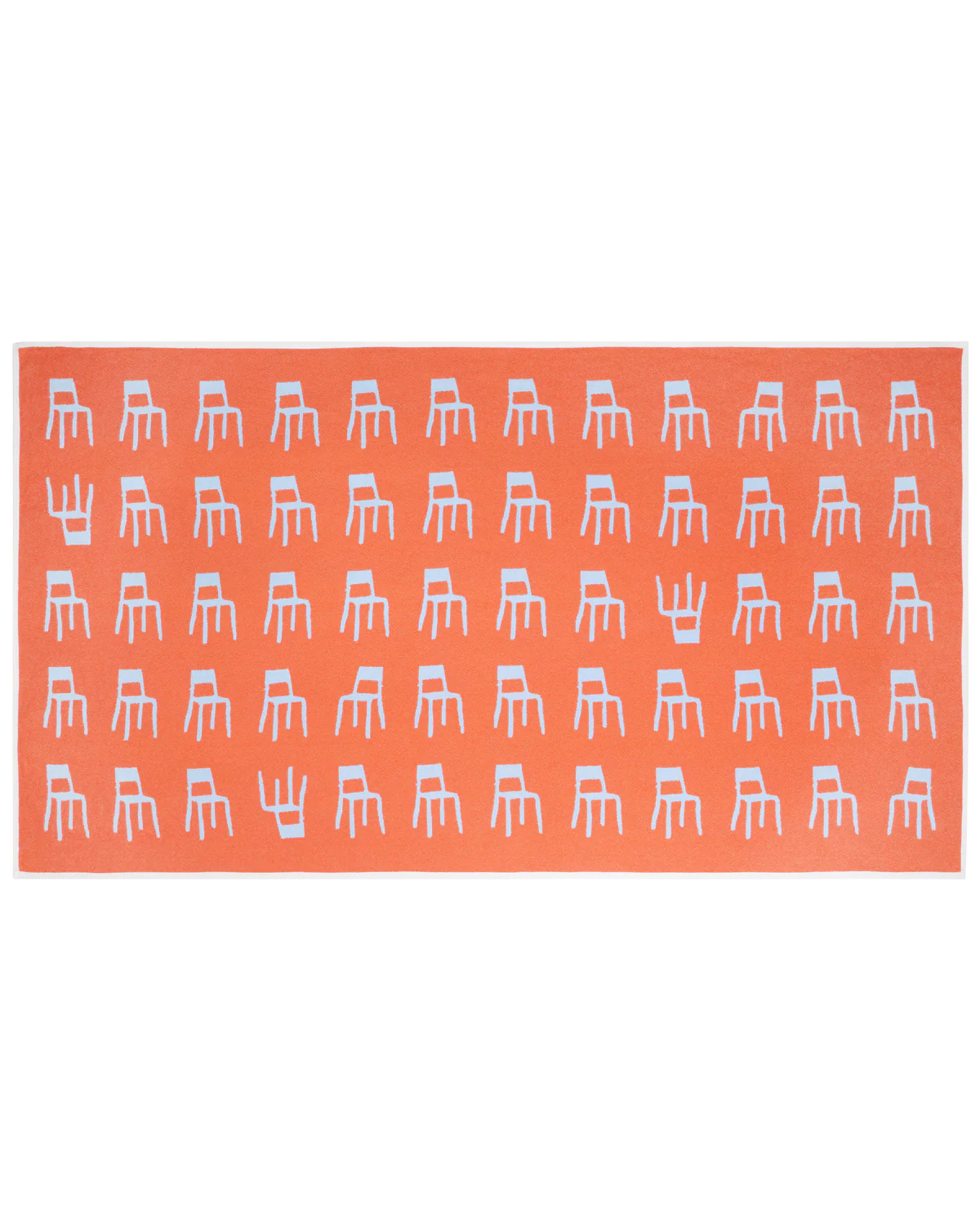 MAISON DEUX SPLITTED CHAIRS BLANKET BLUE ORANGE COTTON