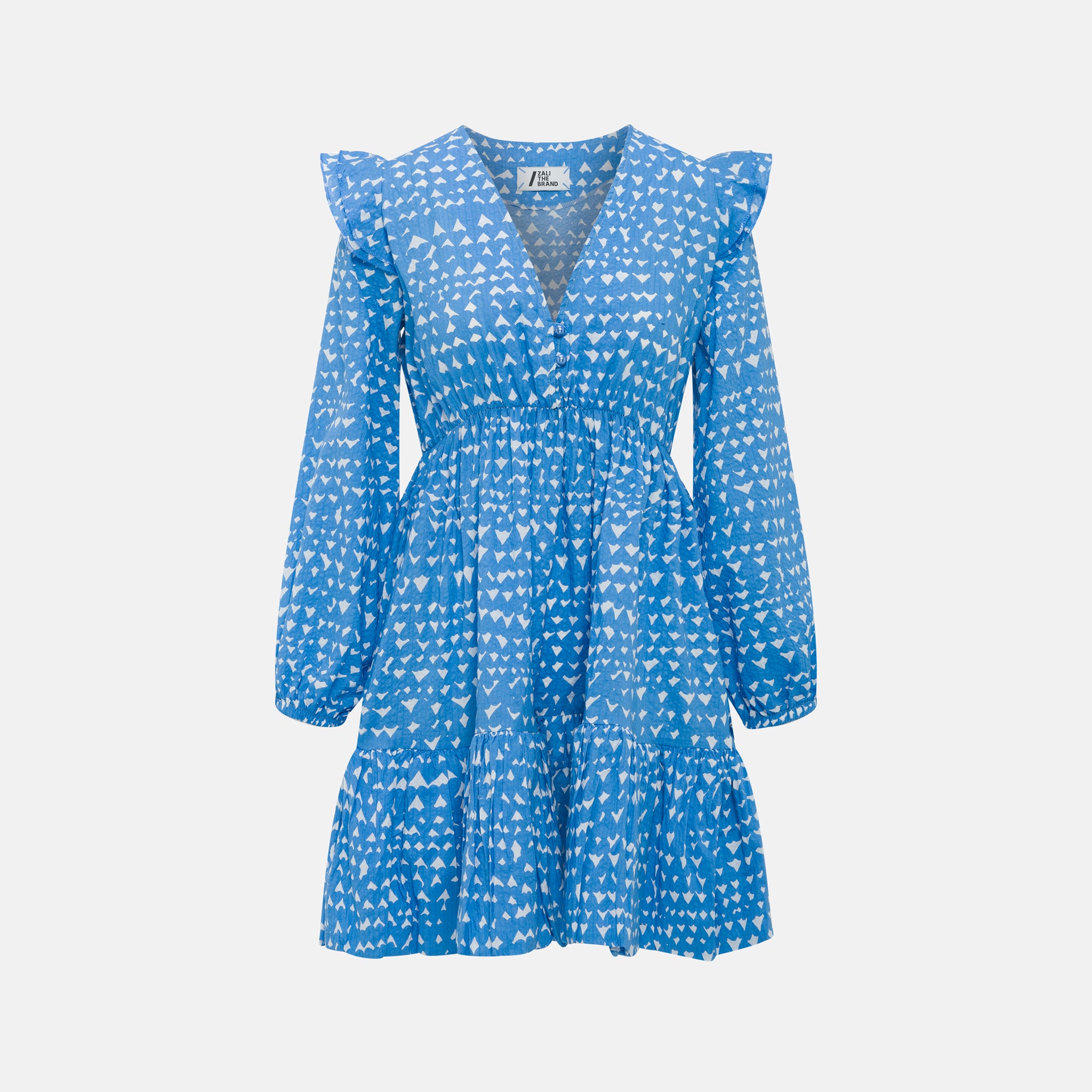 THEA DRESS HEART PRINT BABY BLUE