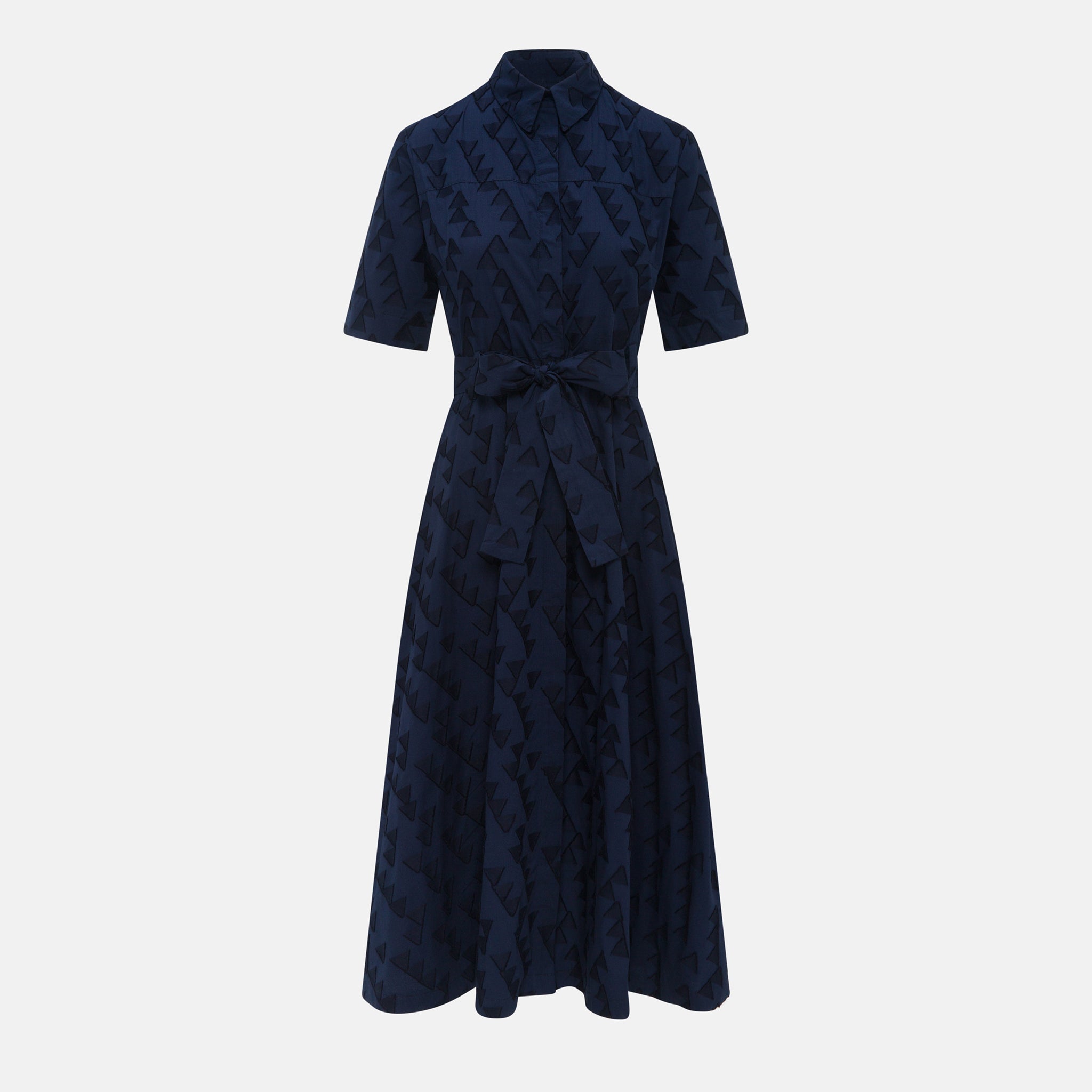 ANNA SHIRT DRESS TRIANGLES NAVY