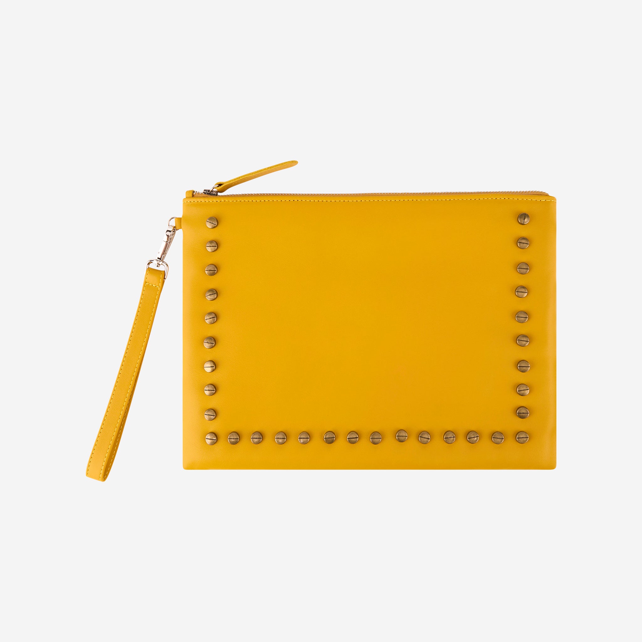 STAR LEATHER POUCH YELLOW