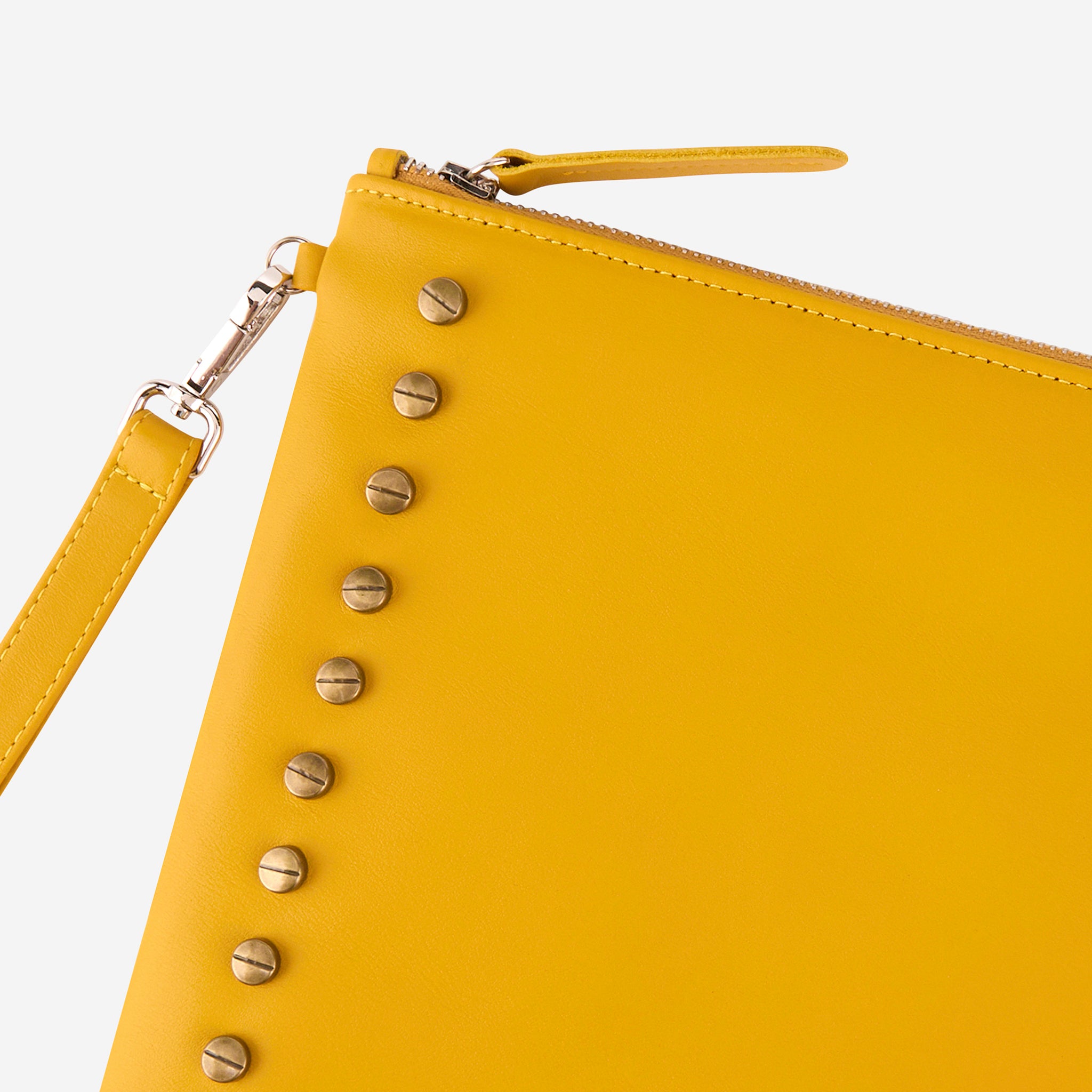 STAR LEATHER POUCH YELLOW