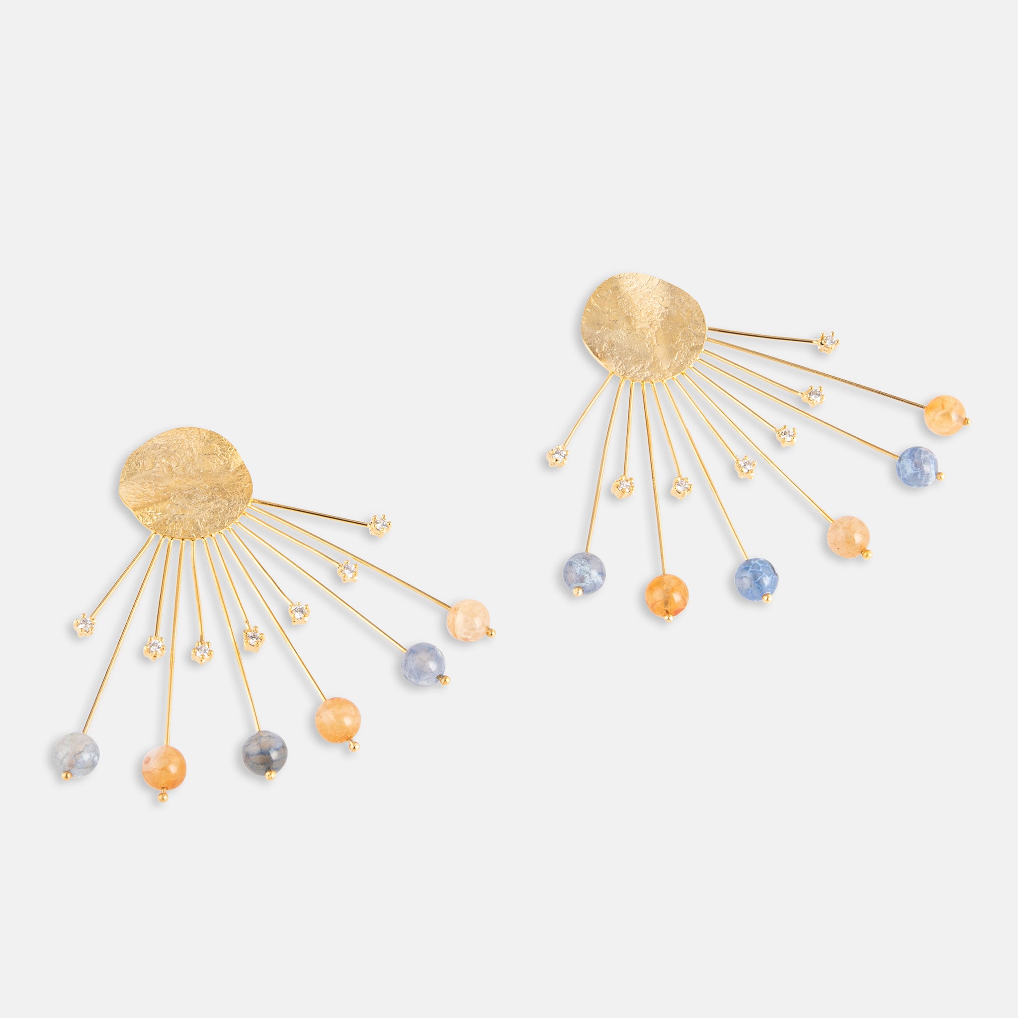 ATELIER NANOU SUN EARRINGS BLUE ORANGE