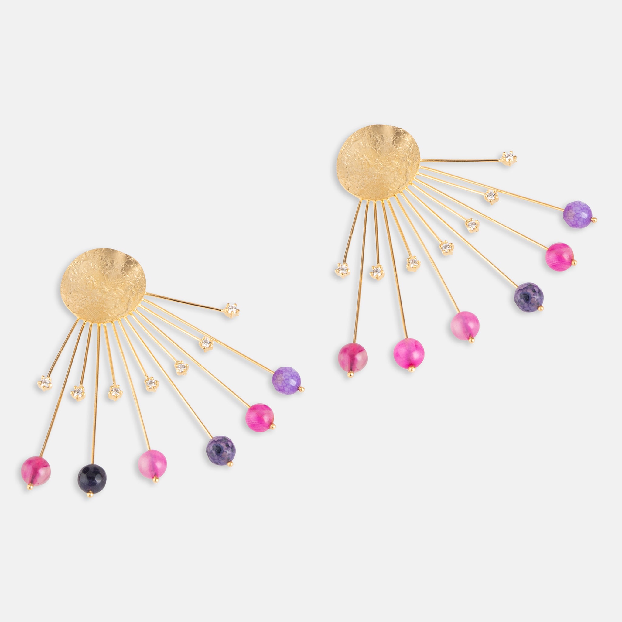 ATELIER NANOU SUN EARRINGS PINK