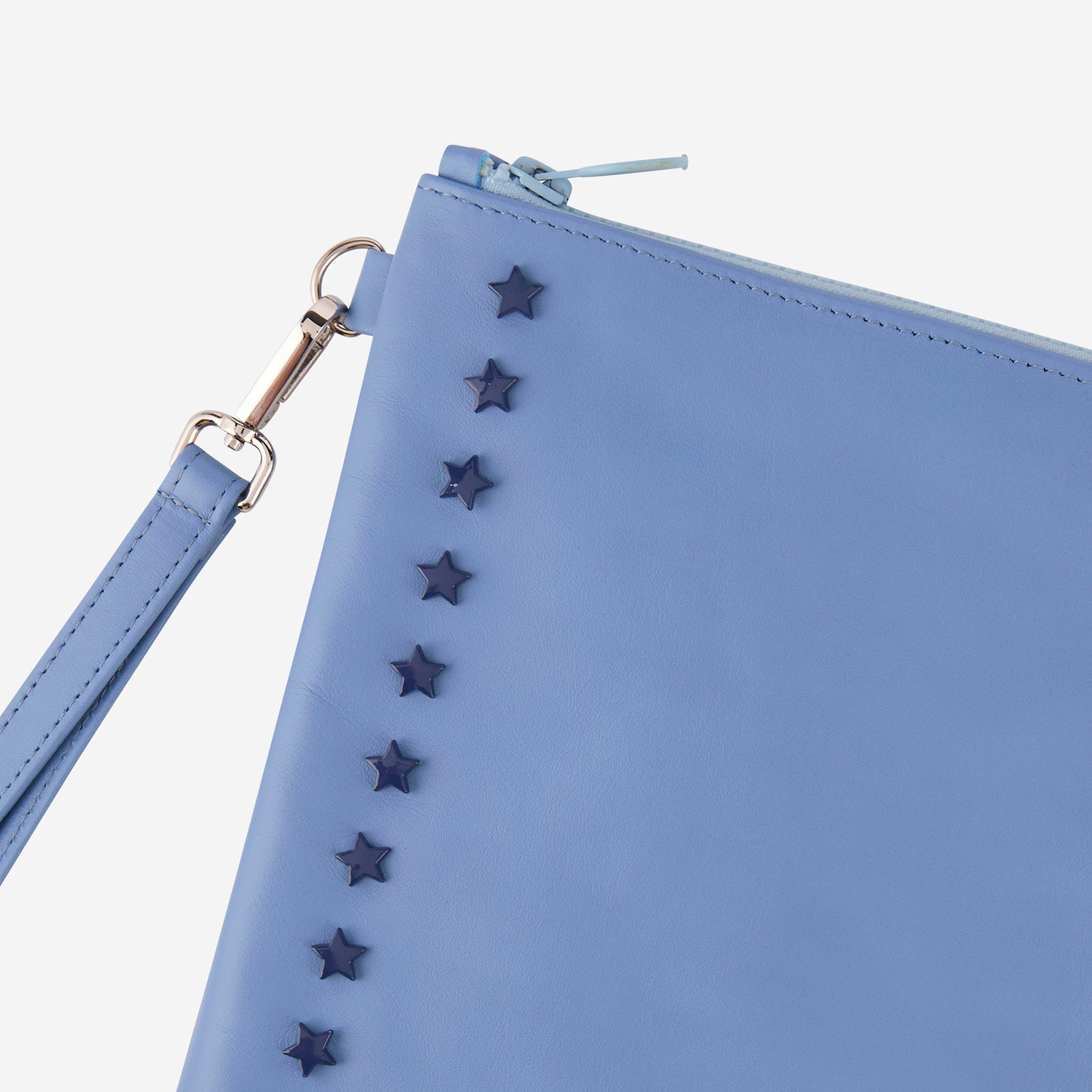 STAR LEATHER POUCH BLUE