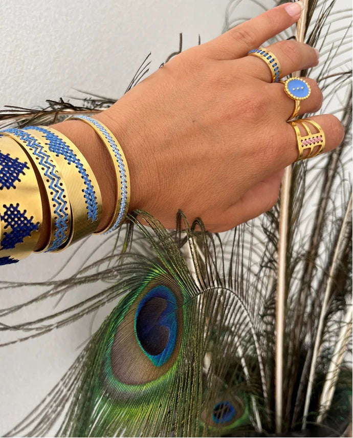ZIG ZAG KEDIMA BRACELET GOLD INDIGO