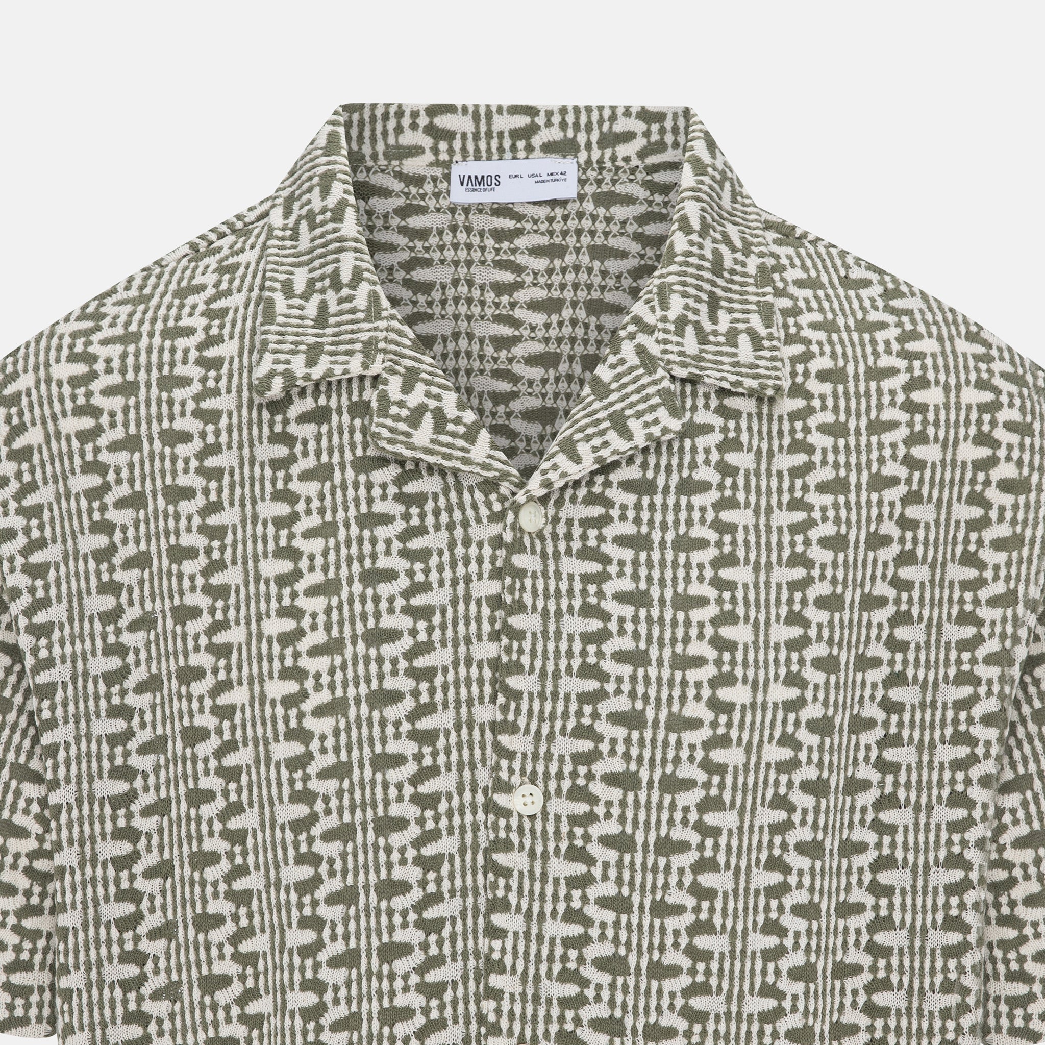 VAMOS GEOMETRIC PATTERN SHIRT