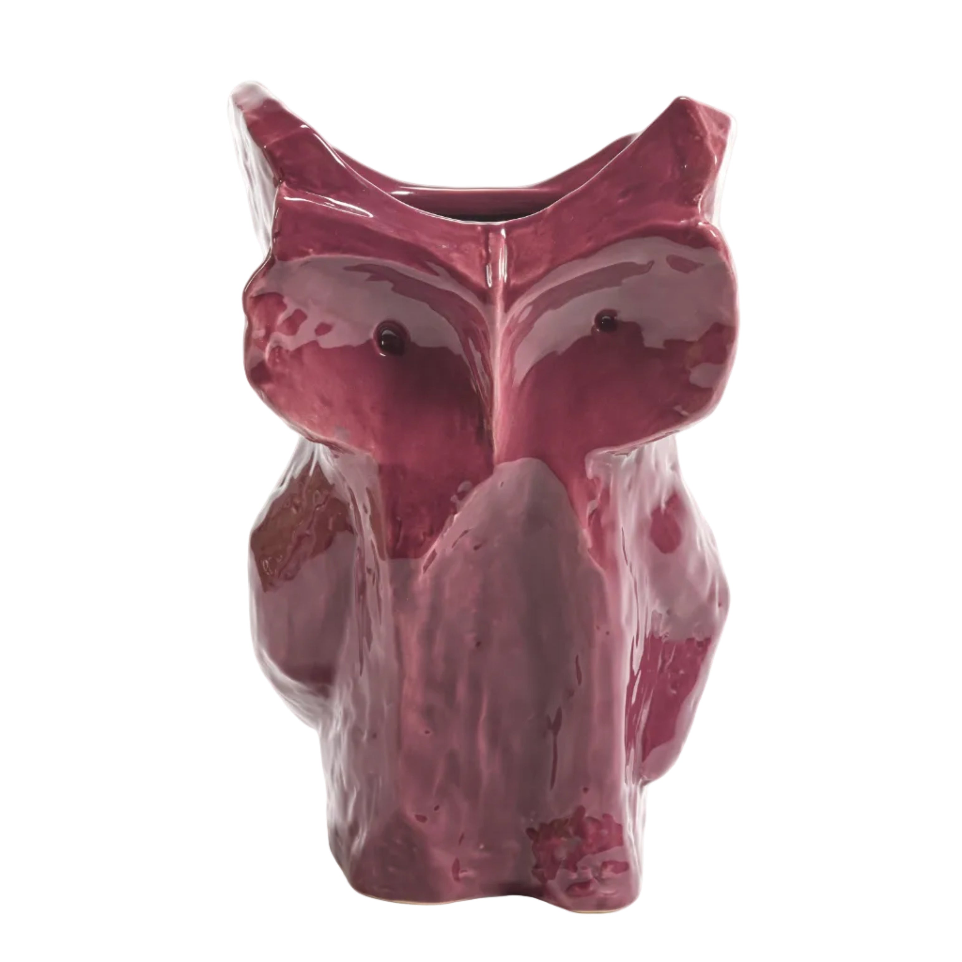 OWL VASE L AUBERGINE AFTER MIDNIGHT