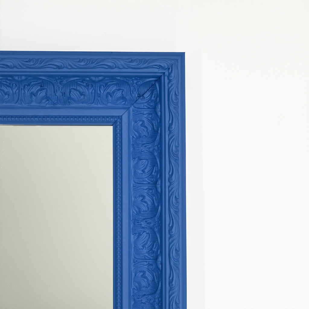 Art Deco Mirror - Glass & Blue Frame