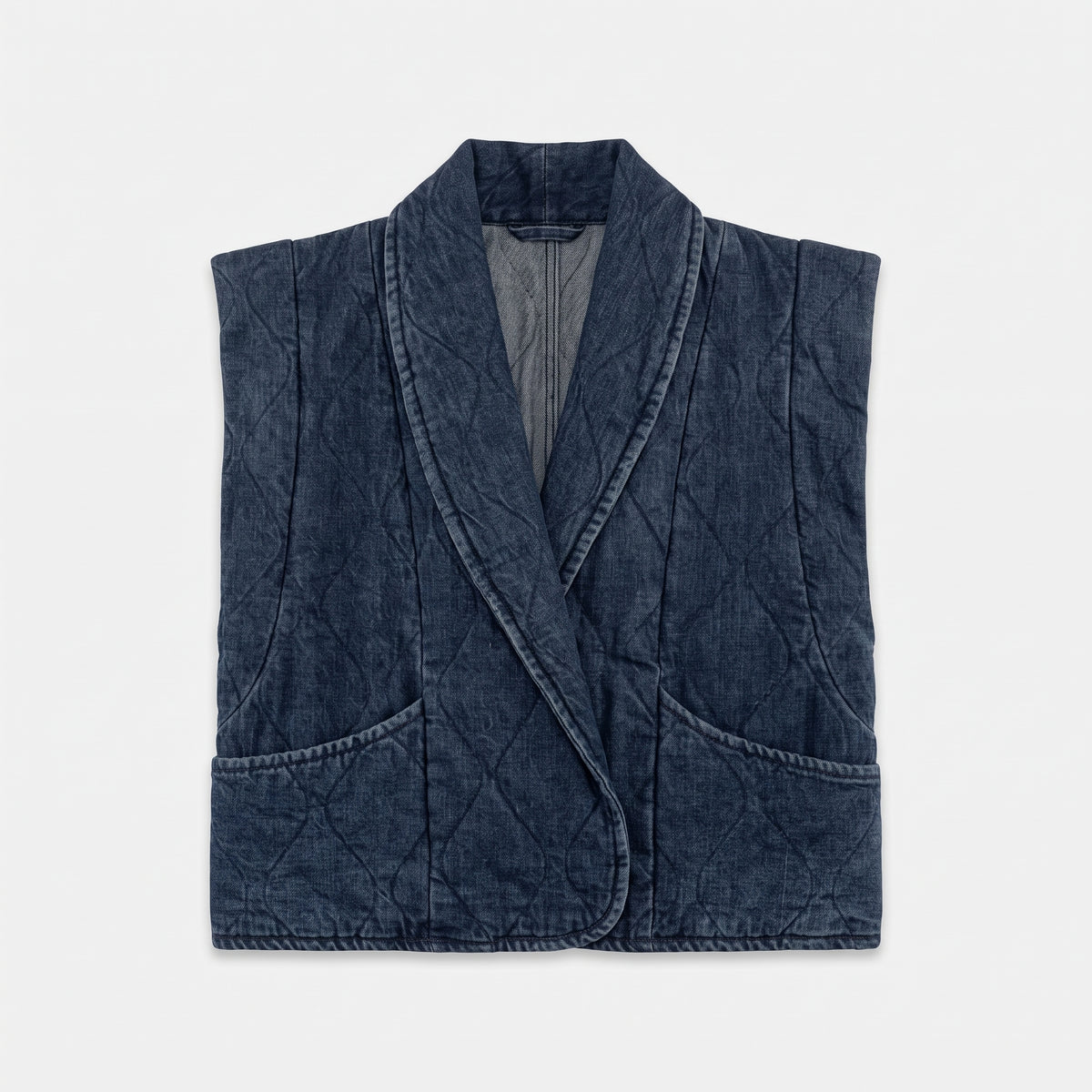 BROOK1 DENIM SLEEVELESS VEST INDIGO RINSE