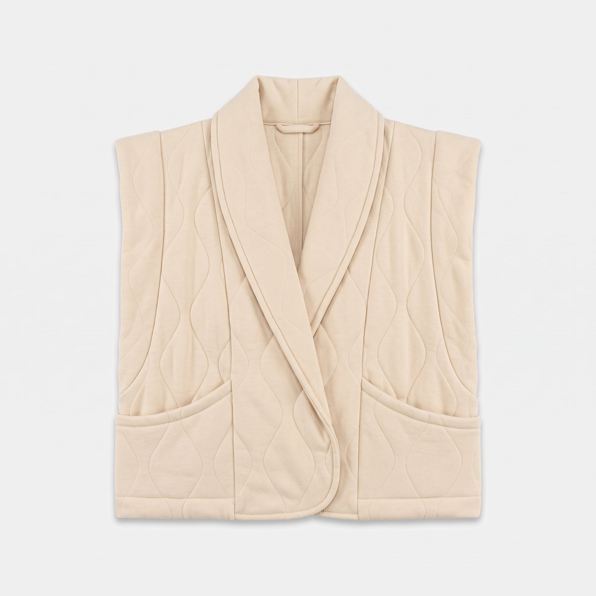 BROOKLYN4 JERSEY SLEEVELESS VEST CREAM