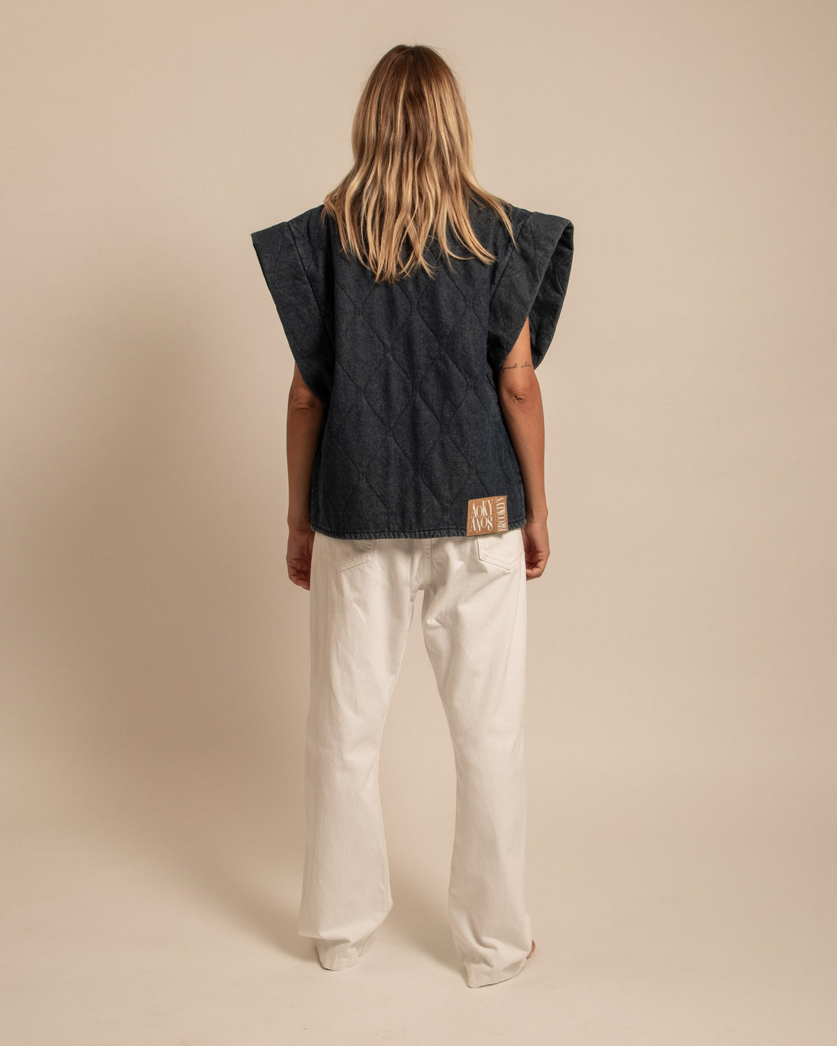 BROOK1 DENIM SLEEVELESS VEST INDIGO RINSE