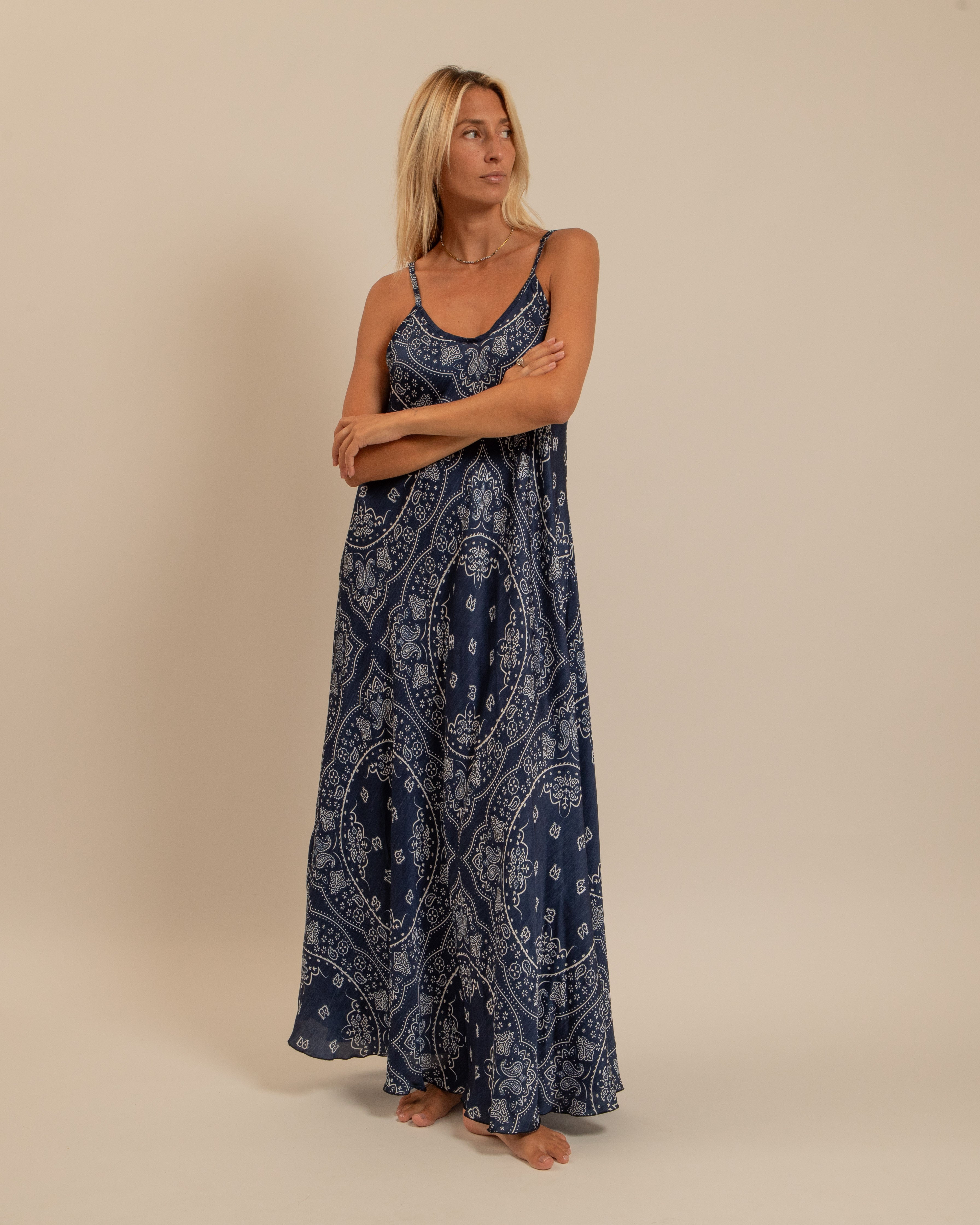 BUFFALO2 DRESS BANDANA PRINT NAVY