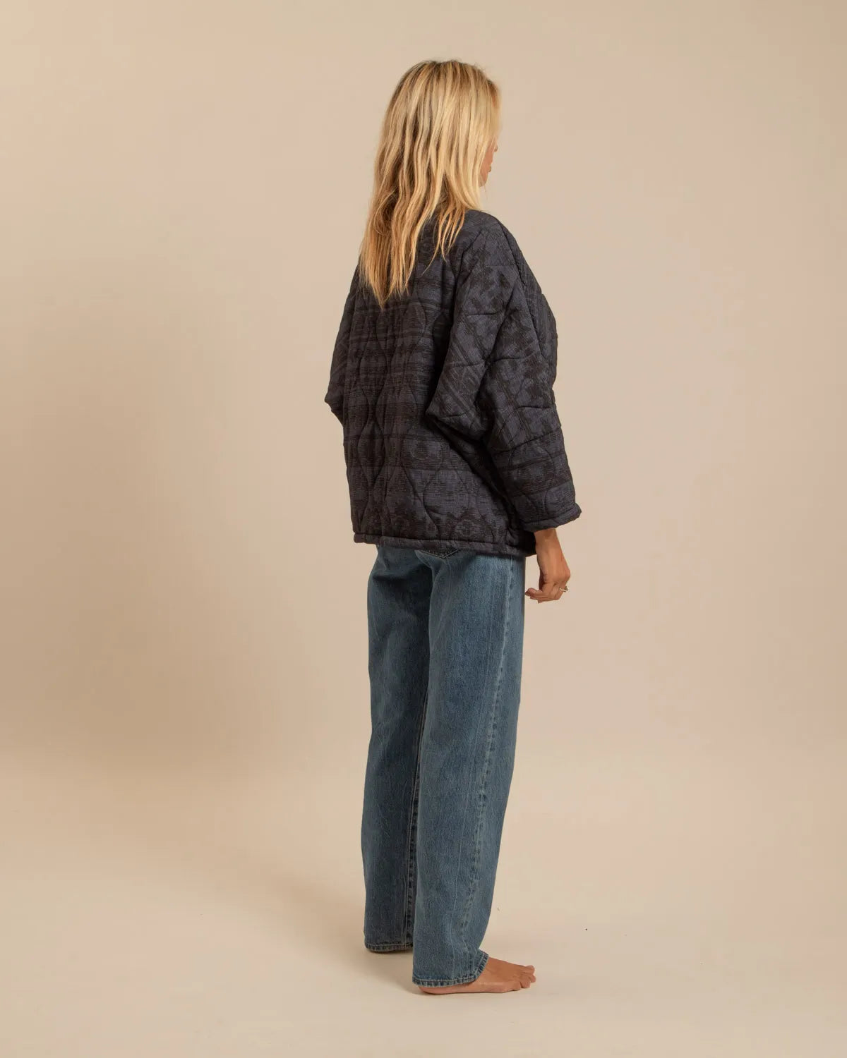 CHICAGO3 KIMONO VEST CIBOLA PRINT NAVY