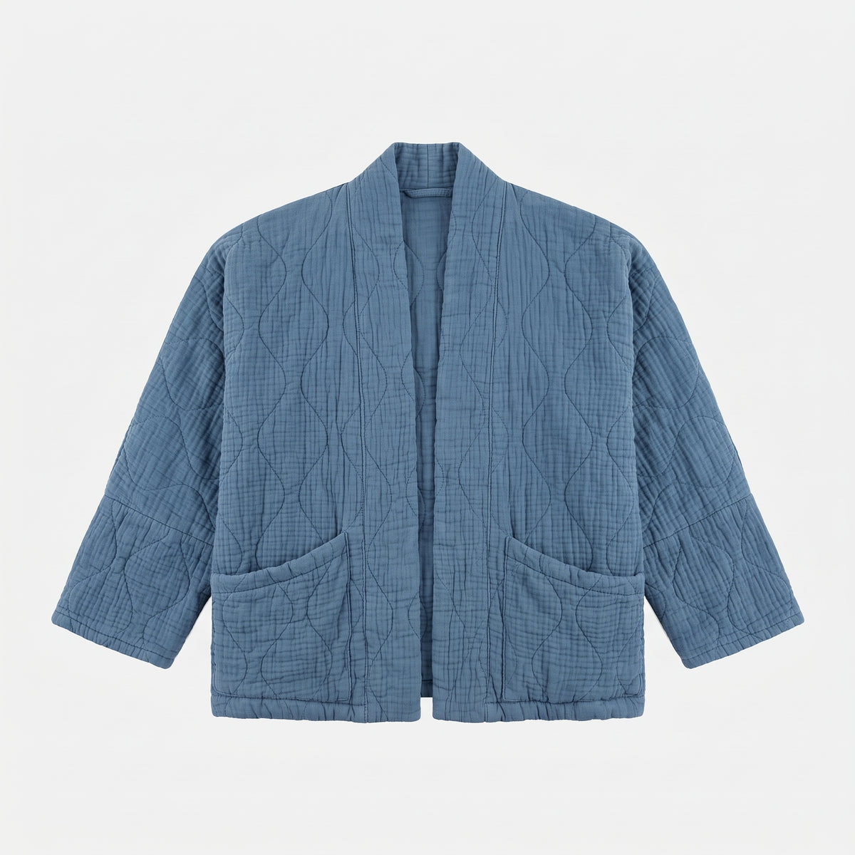 CHICAGO1 KIMONO VEST PLAIN AZUR