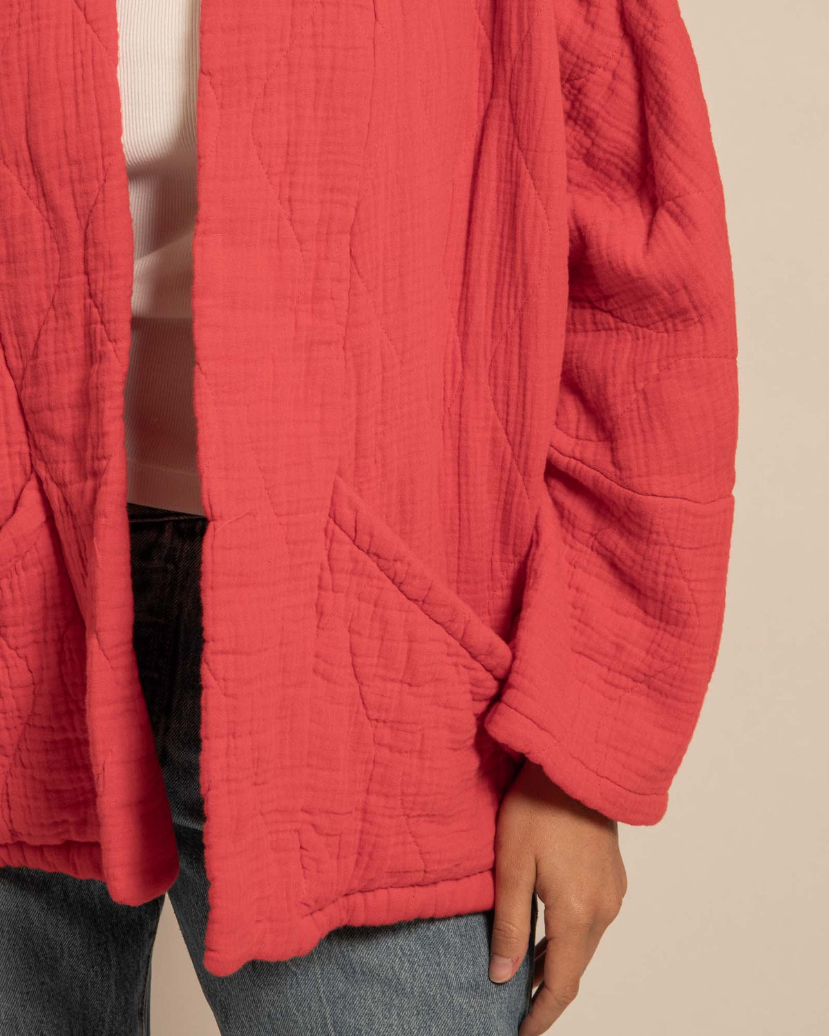 CHICAGO1 KIMONO VEST PLAIN GRENAT
