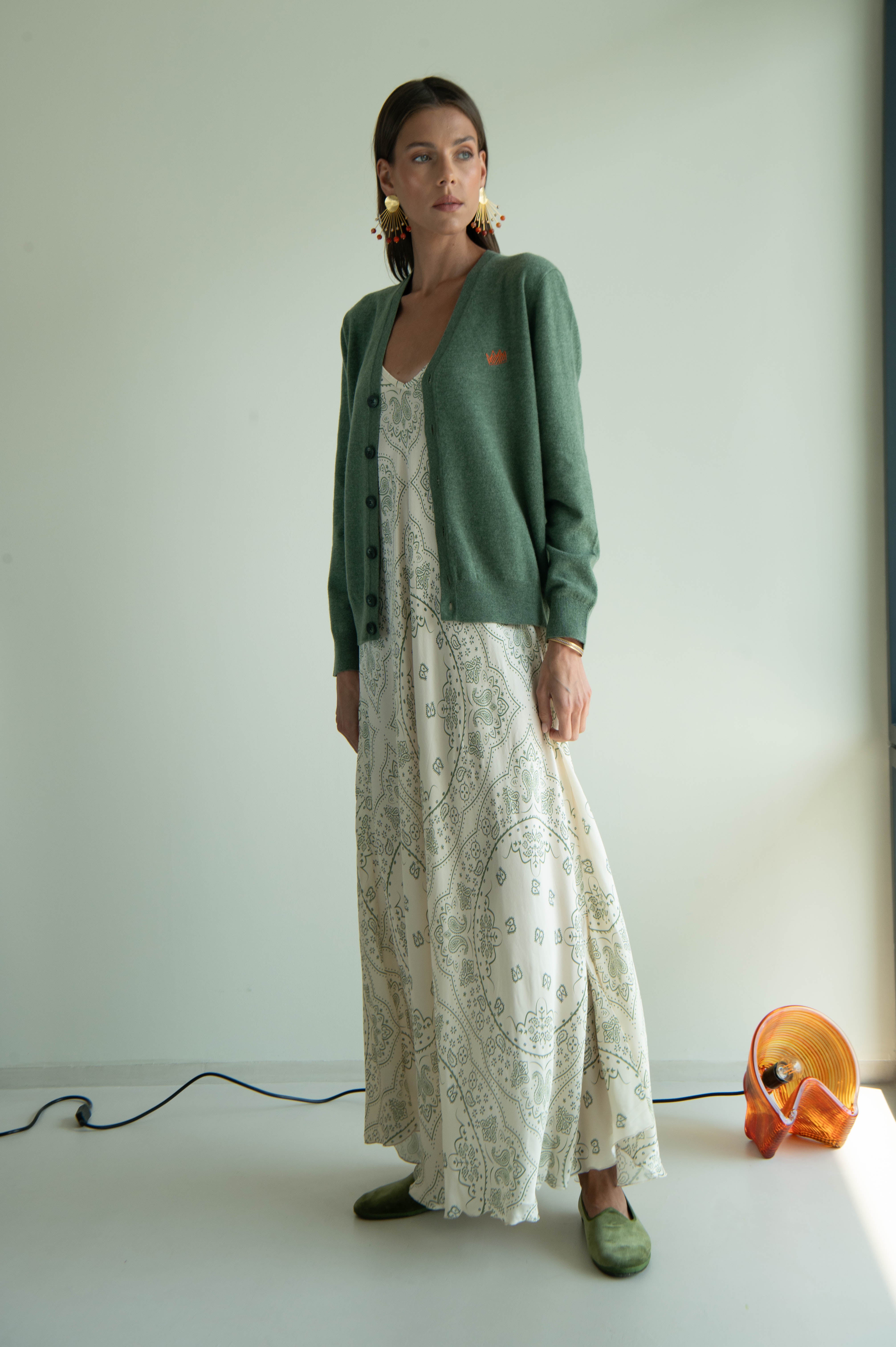UNISEX MEGA CROWN CARDIGAN KHAKI