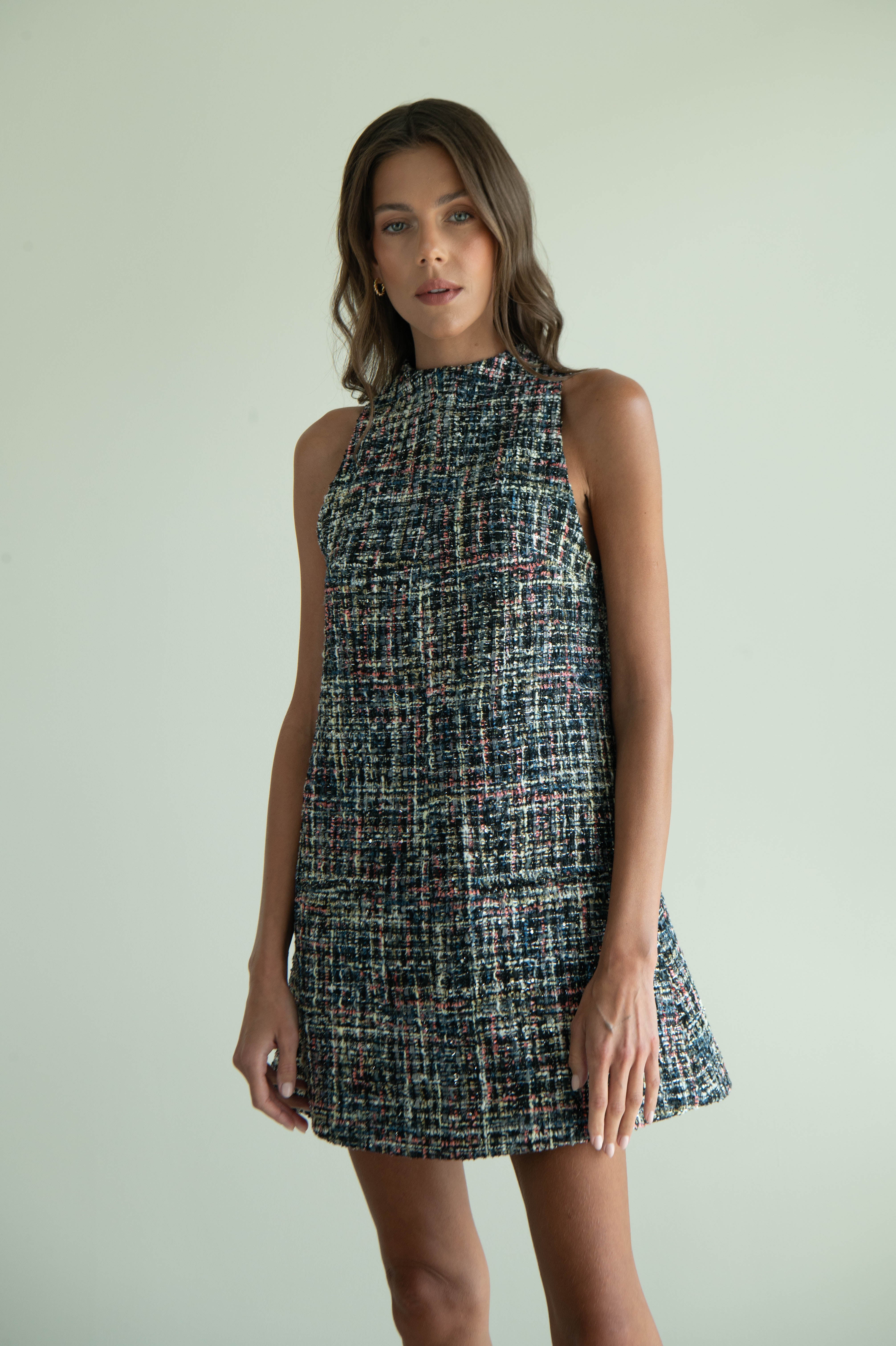 AMELIE SHORT DRESS BLACK MULTI