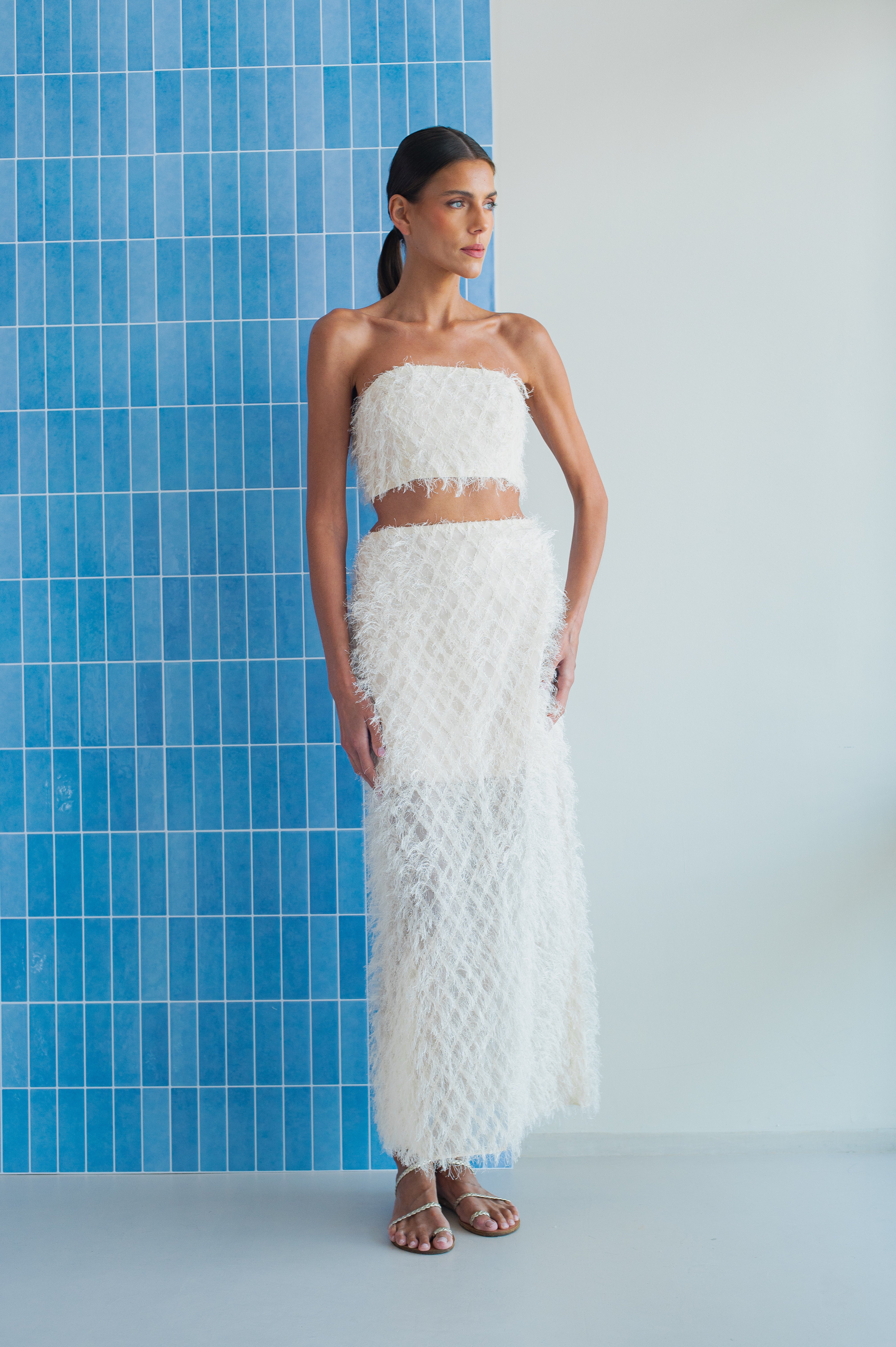 CHLOE FRINGES SET OFF-WHITE