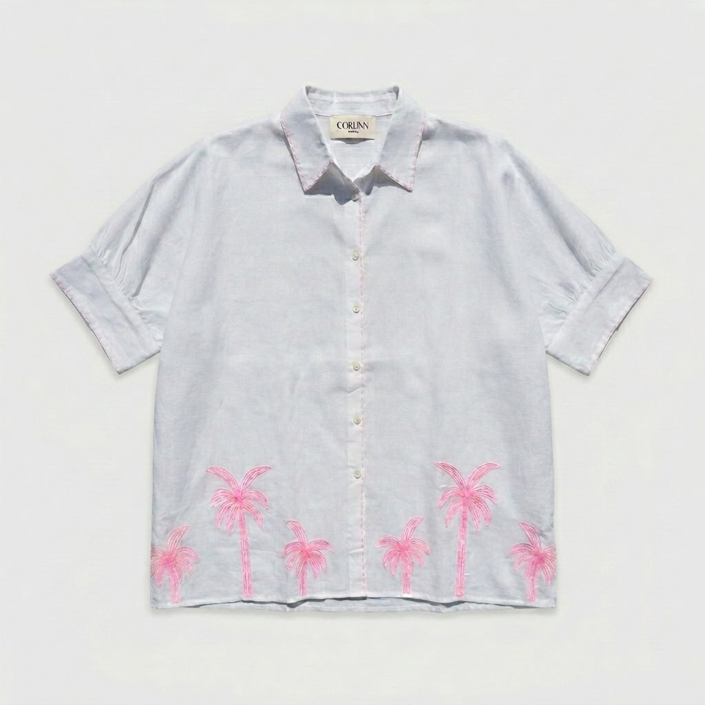 PALMA PINK COTTON SHIRT WHITE