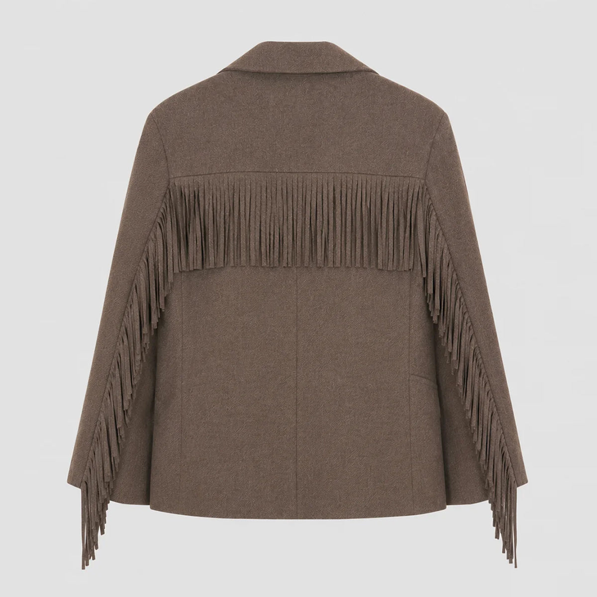 THE HAWIKA FRINGED TAUPE BLAZER