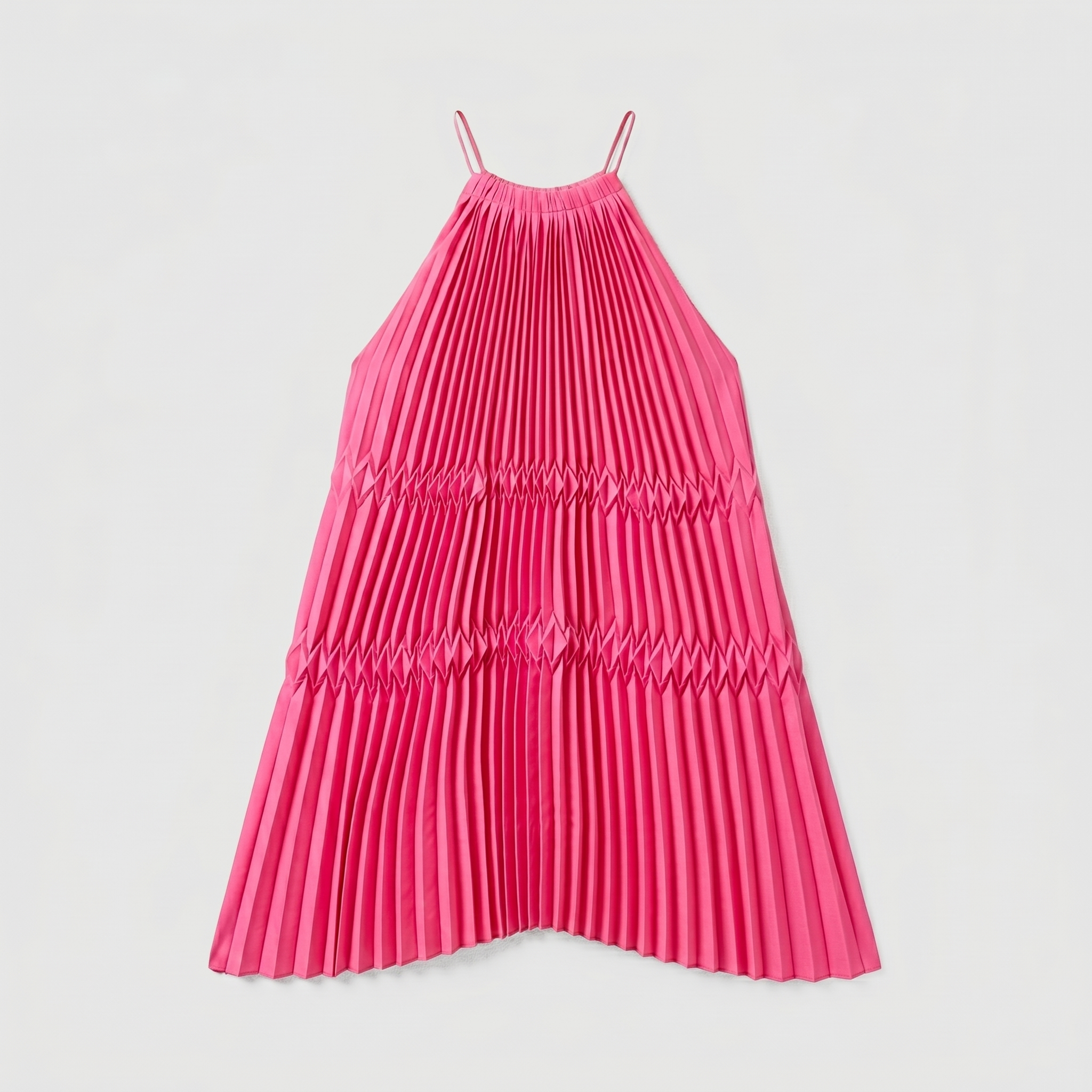 GAIA PLEATED MINI DRESS – FUCHSIA
