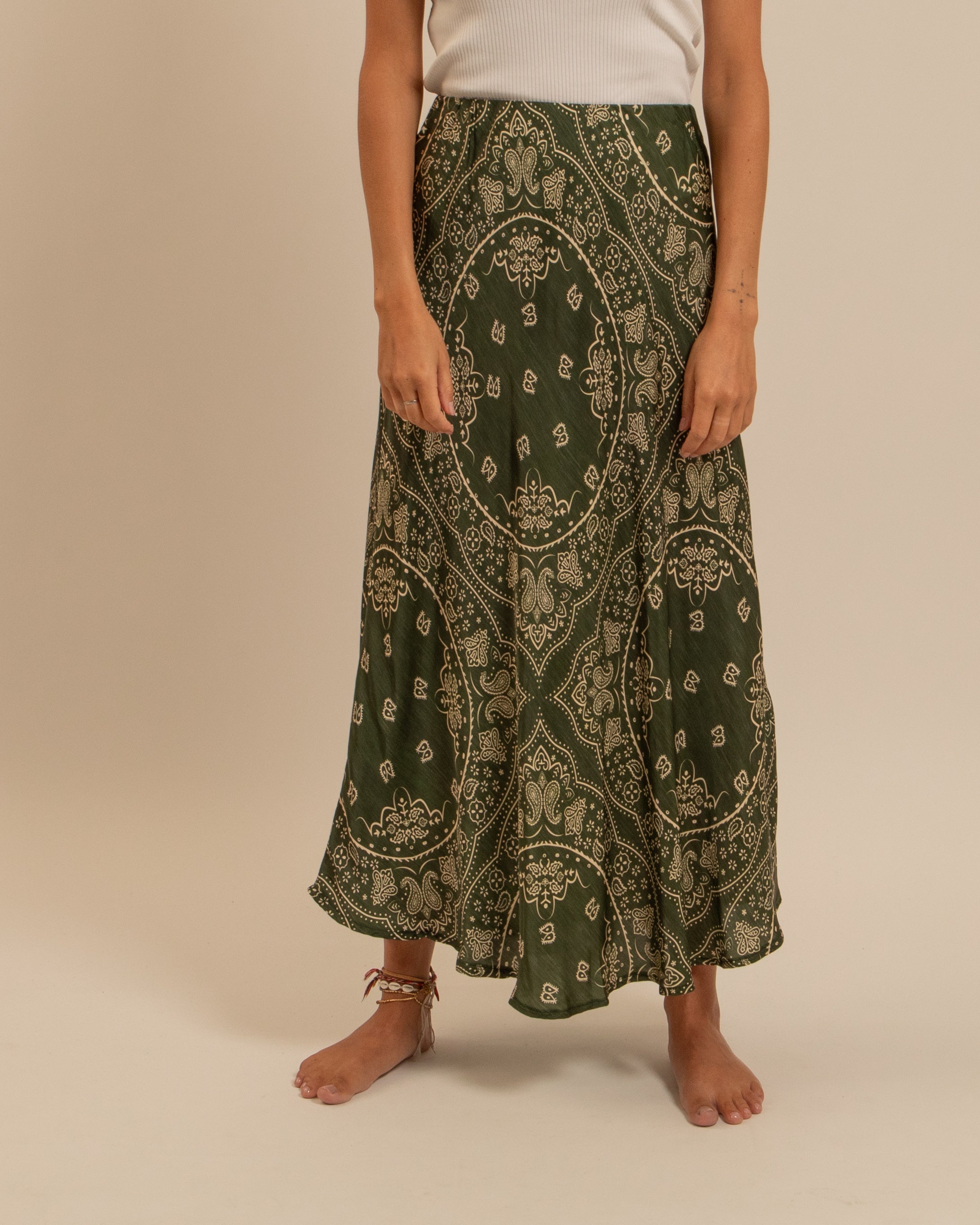 HAMILTON2 SKIRT BANDANA PRINT KAKI