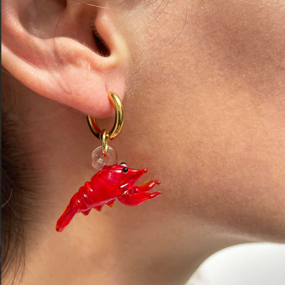 AMORI MORI GLASS LOBSTER EARRINGS